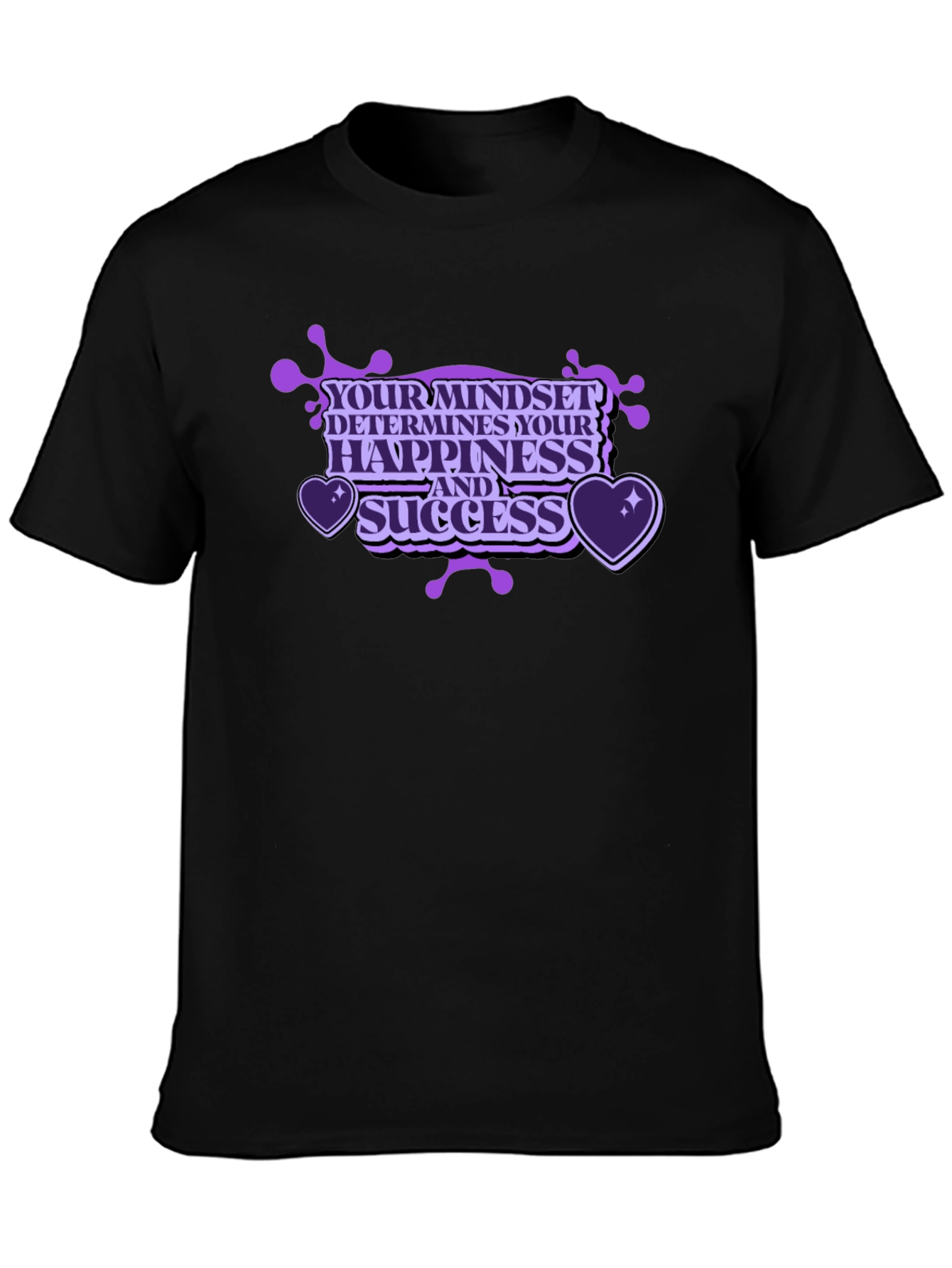 Mindset Happiness Success Black T-Shirt