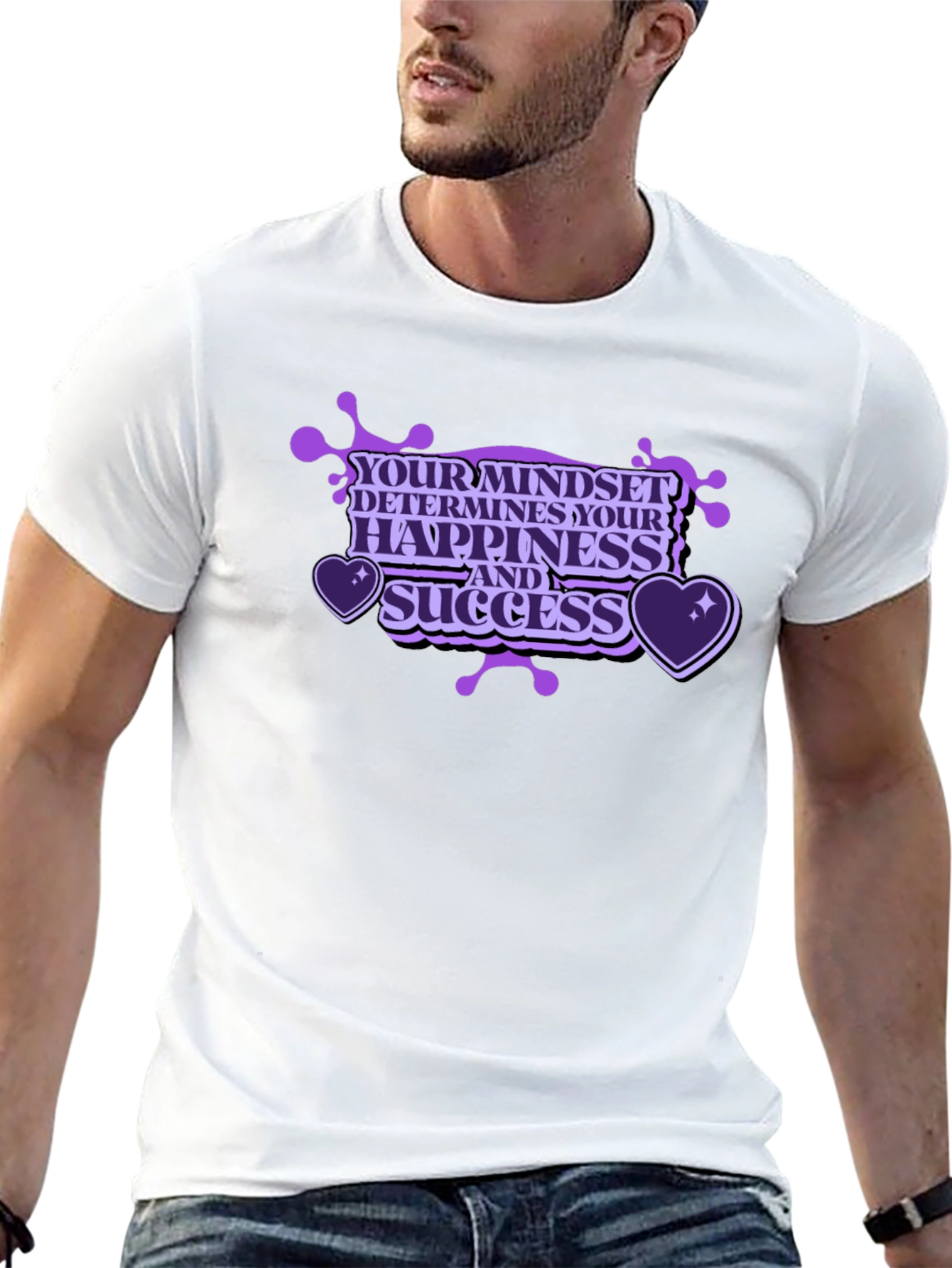 Mindset Happiness Success Black T-Shirt