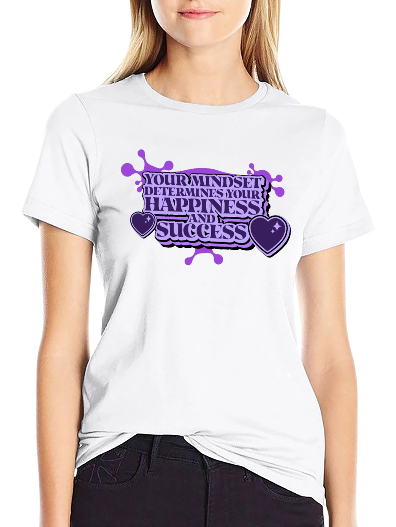 Mindset Happiness Success Black T-Shirt