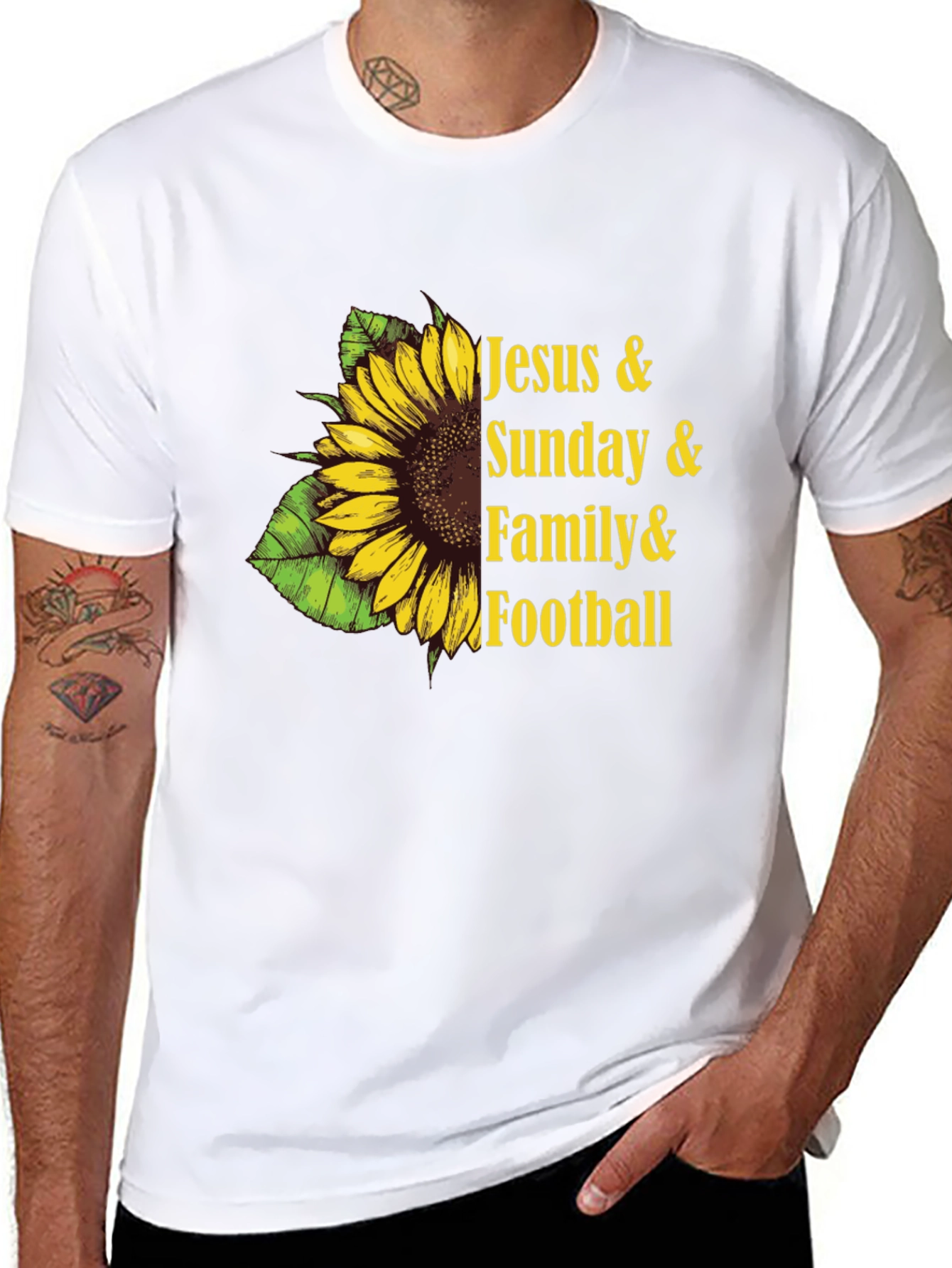 Jesus Sunday Family Football Sunflower Tee