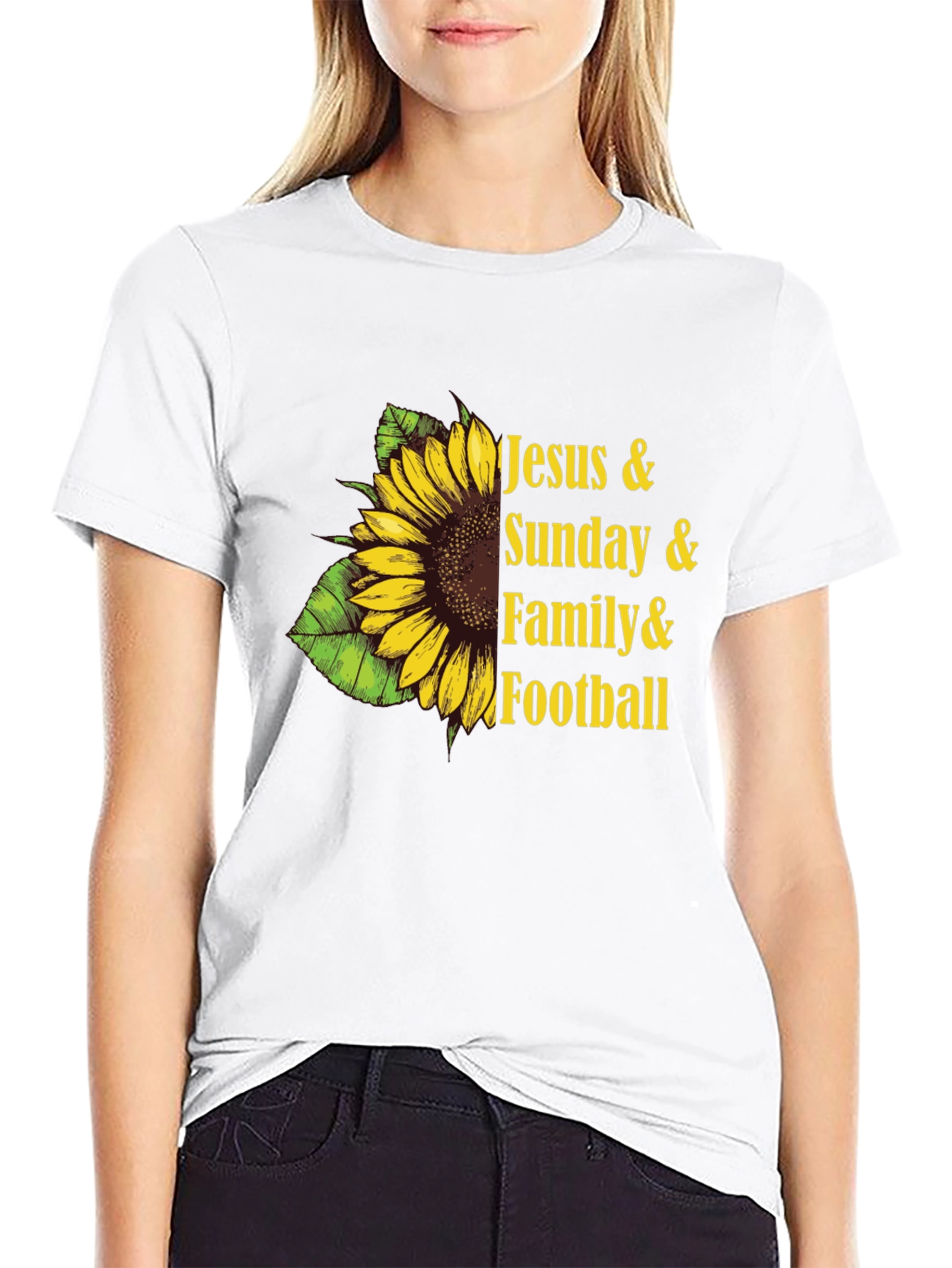 Jesus Sunday Family Football Sunflower Tee