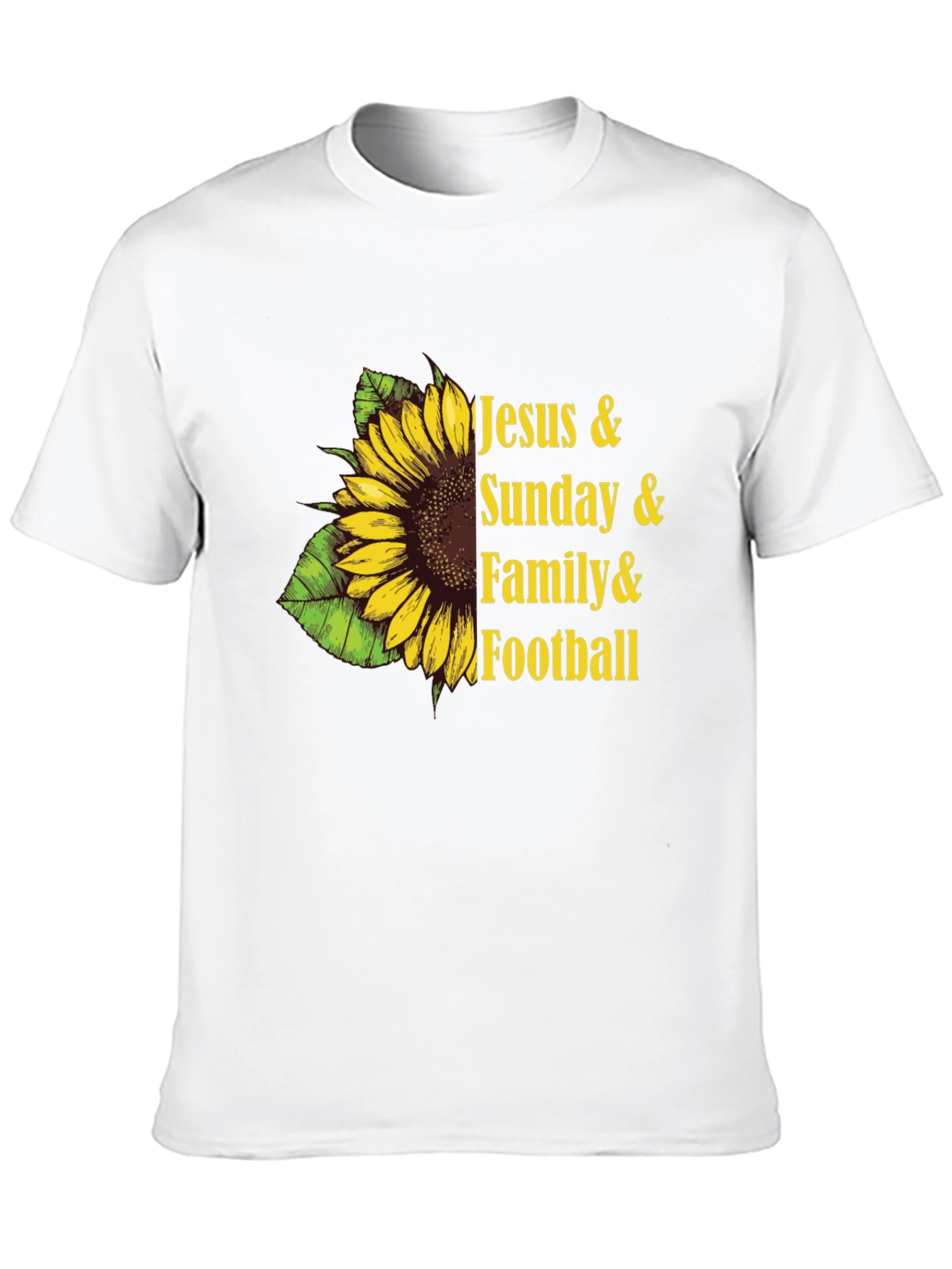 Jesus Sunday Family Football Sunflower Tee