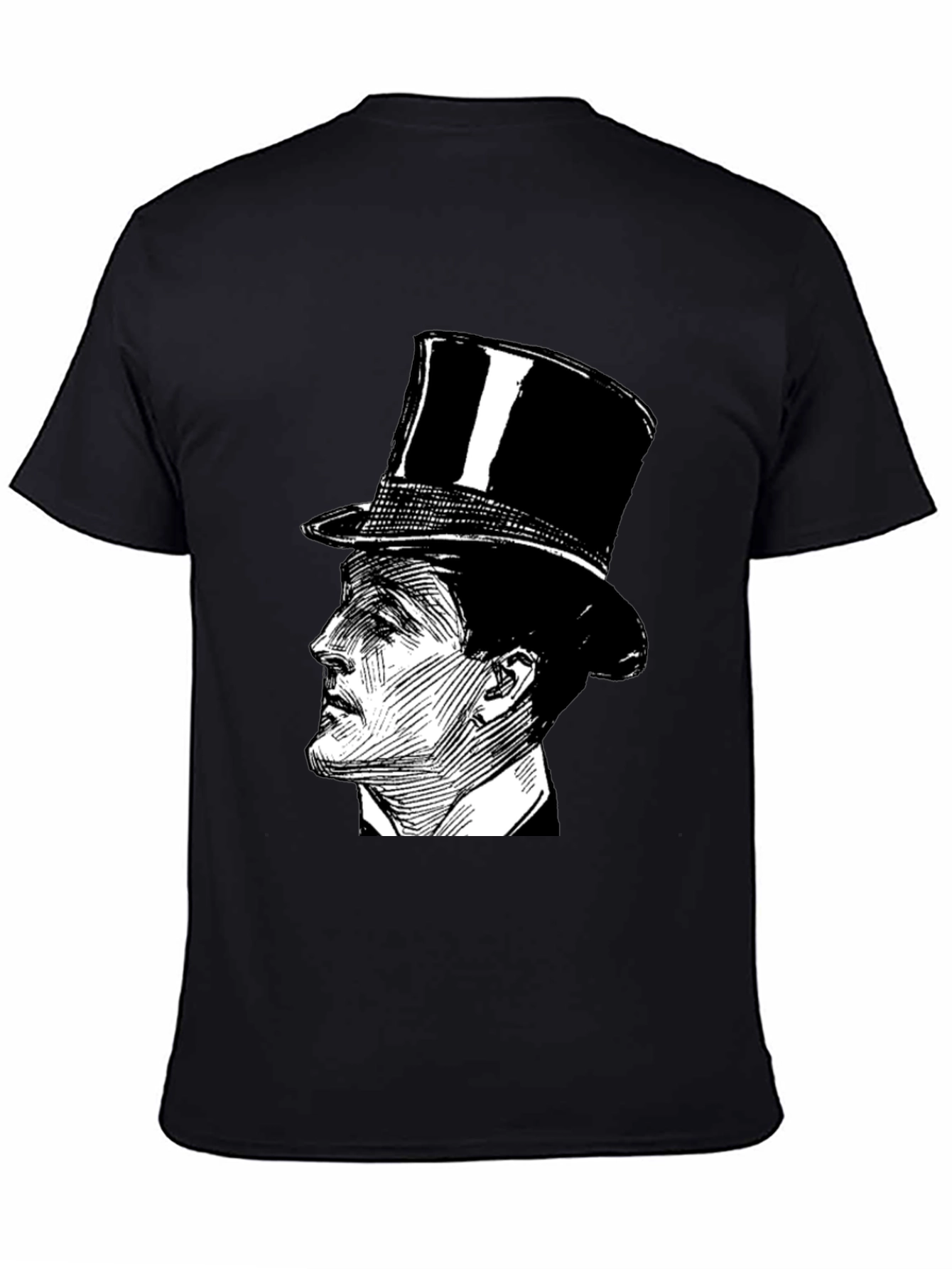 Top Hat Gentleman Graphic Tee - Black