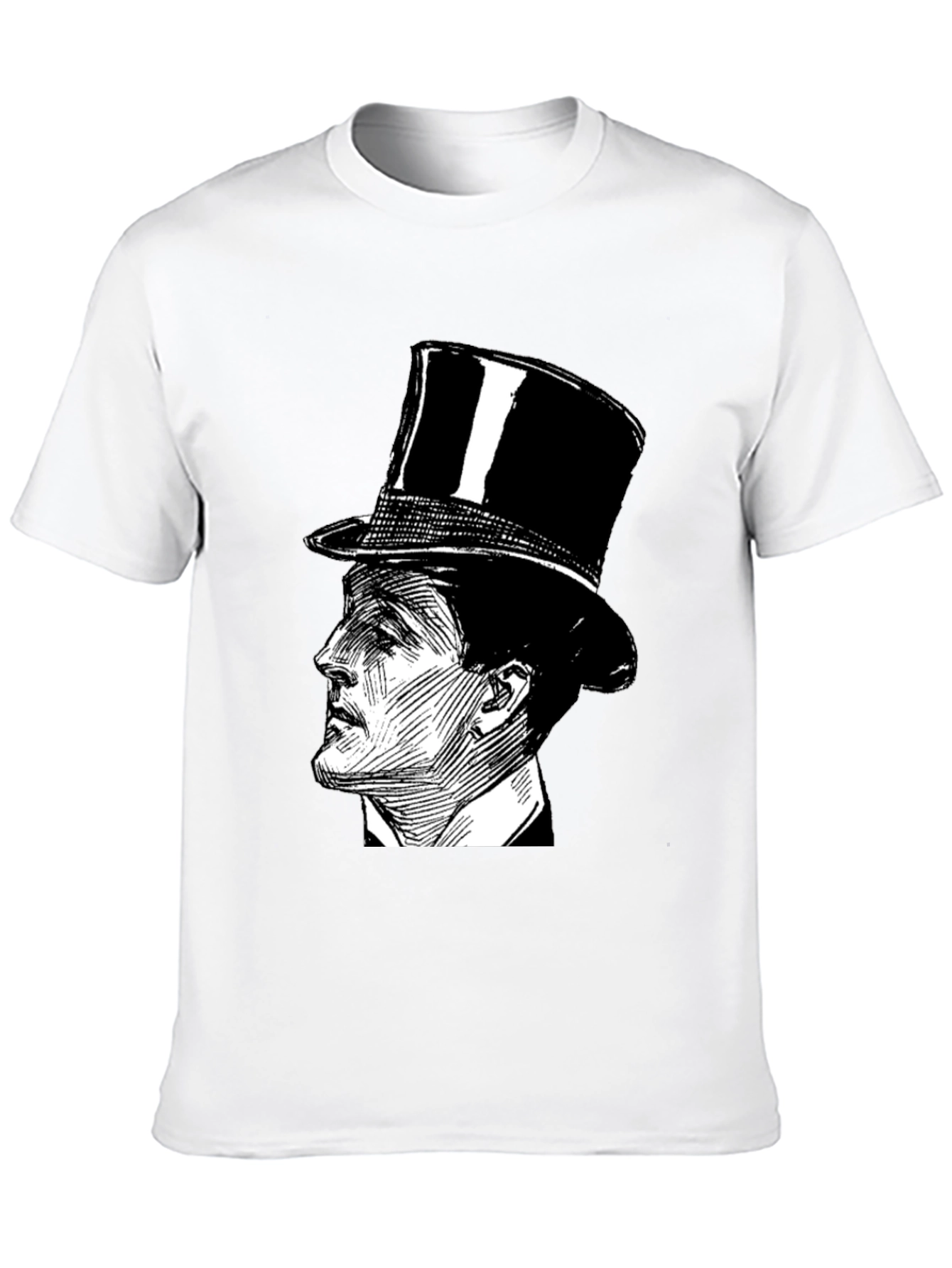 Top Hat Gentleman Graphic Tee - Black