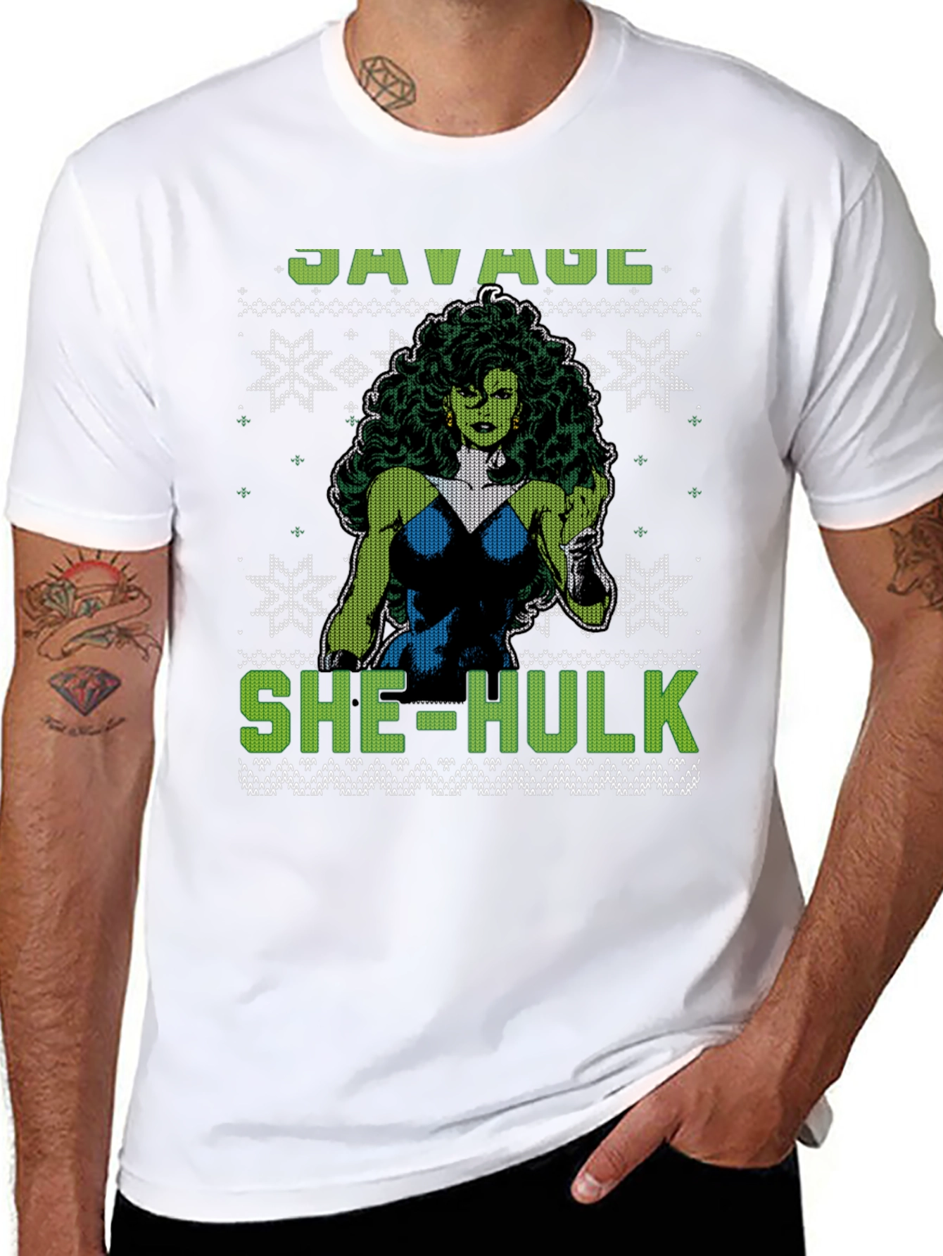 Savage She-Hulk Ugly Christmas Sweater T-Shirt