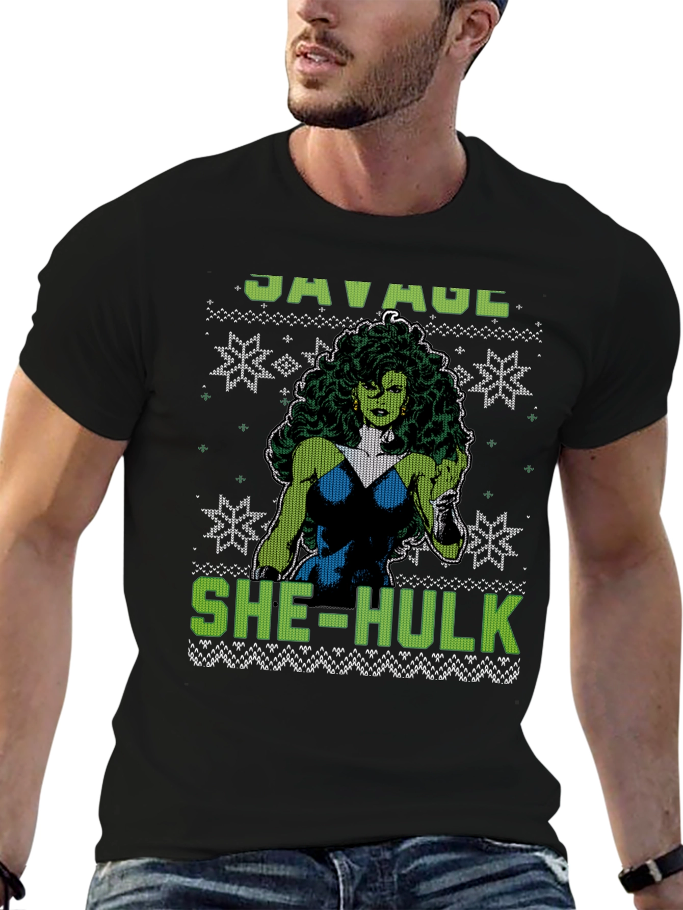 Savage She-Hulk Ugly Christmas Sweater T-Shirt