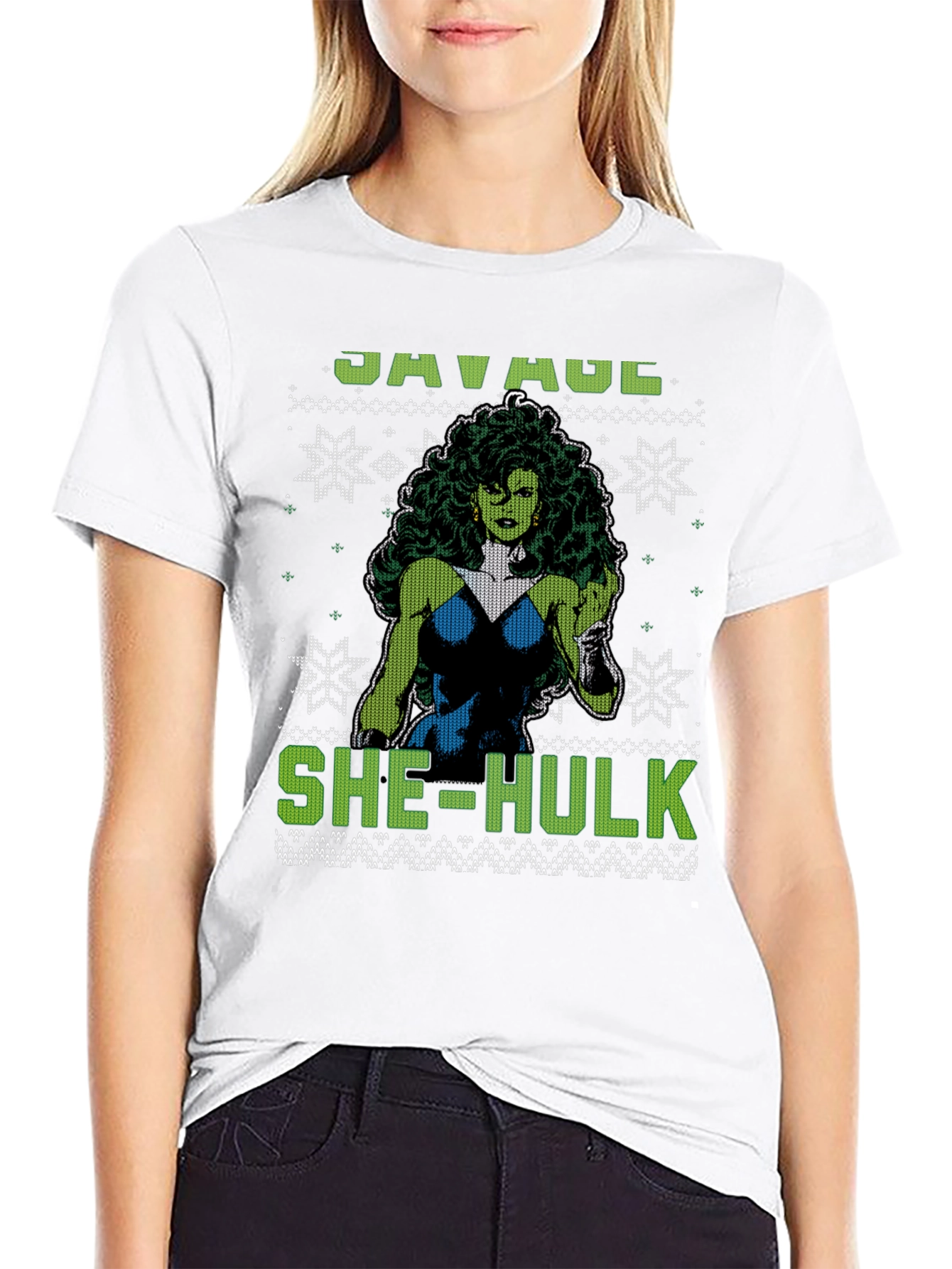 Savage She-Hulk Ugly Christmas Sweater T-Shirt