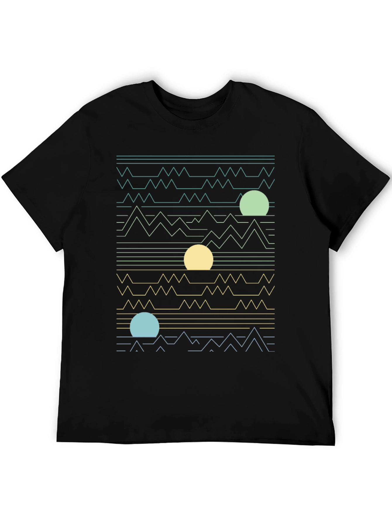 Abstract Landscape Graphic Tee - Stylish Mens Casual Wear