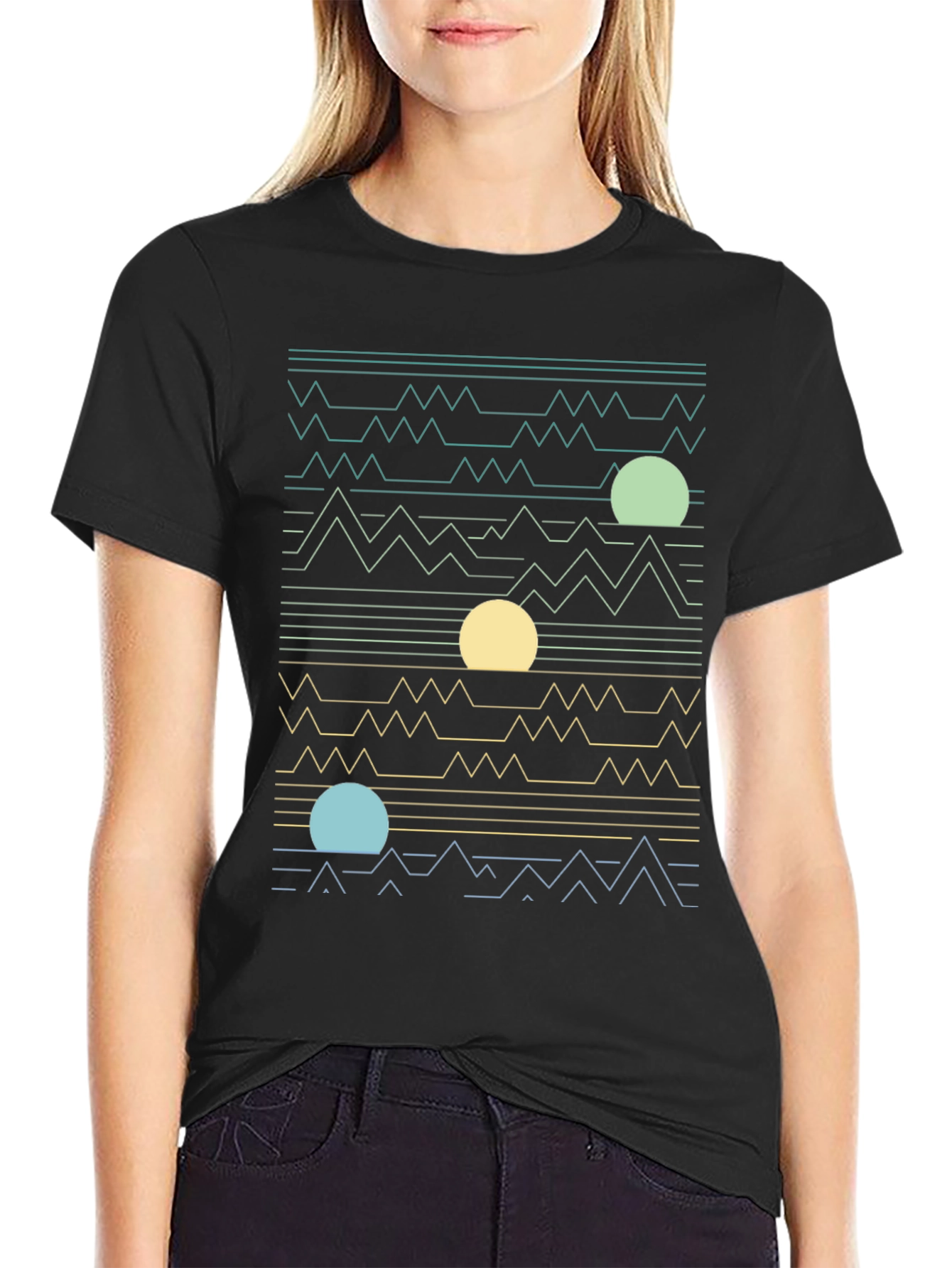Abstract Landscape Graphic Tee - Stylish Mens Casual Wear