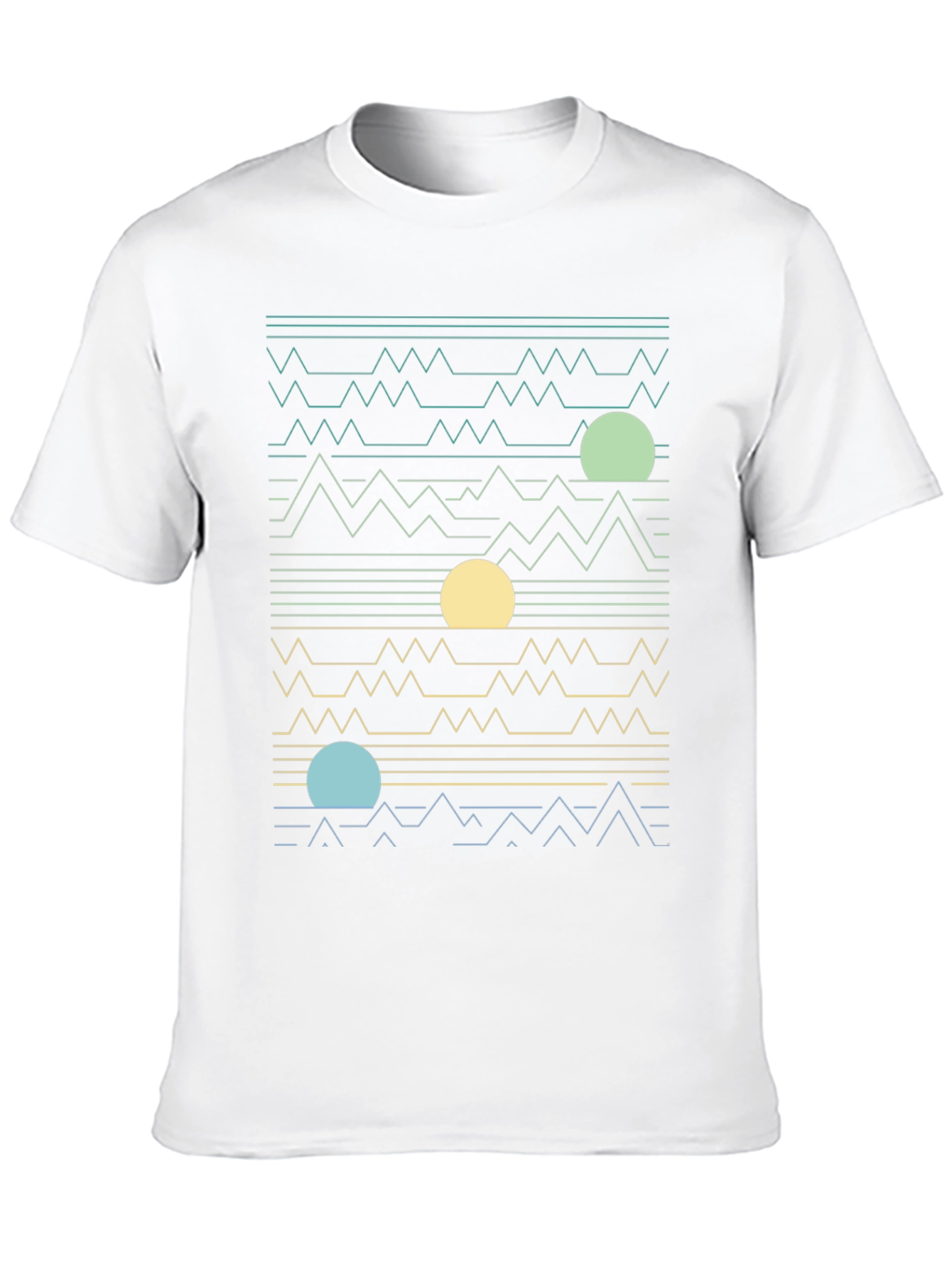 Abstract Landscape Graphic Tee - Stylish Mens Casual Wear