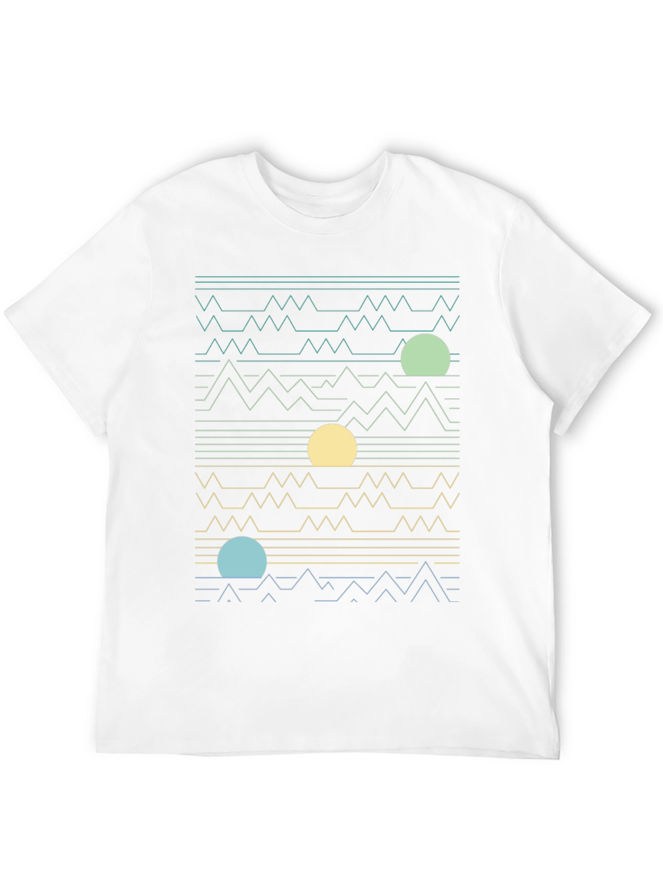 Abstract Landscape Graphic Tee - Stylish Mens Casual Wear