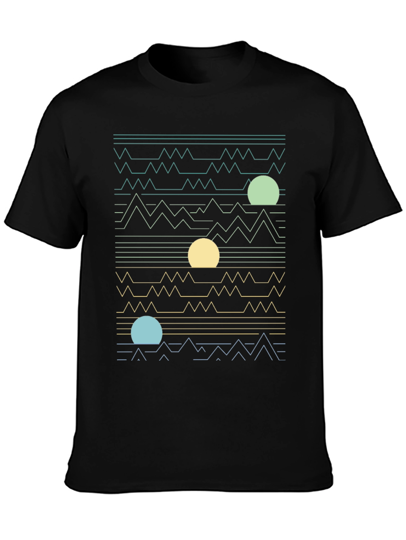 Abstract Landscape Graphic Tee - Stylish Mens Casual Wear