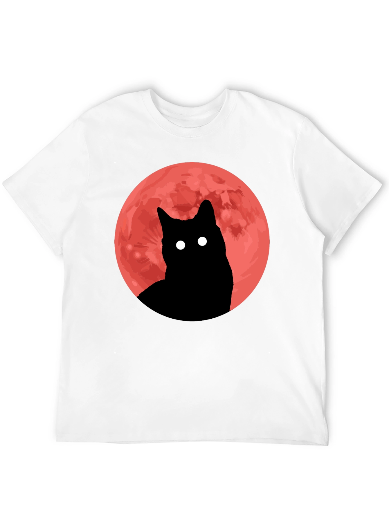 Black Cat Red Moon Graphic Tee