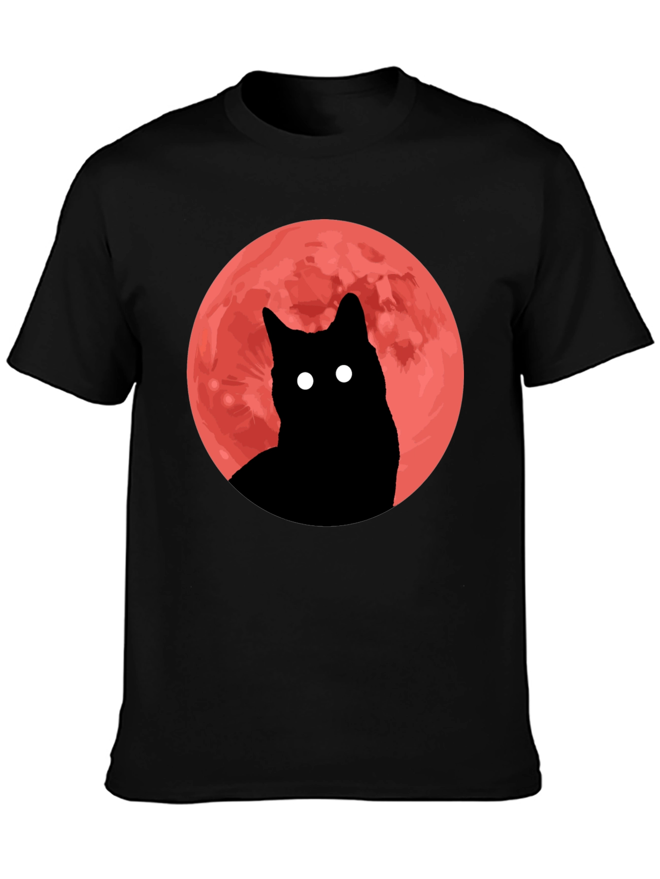 Black Cat Red Moon Graphic Tee
