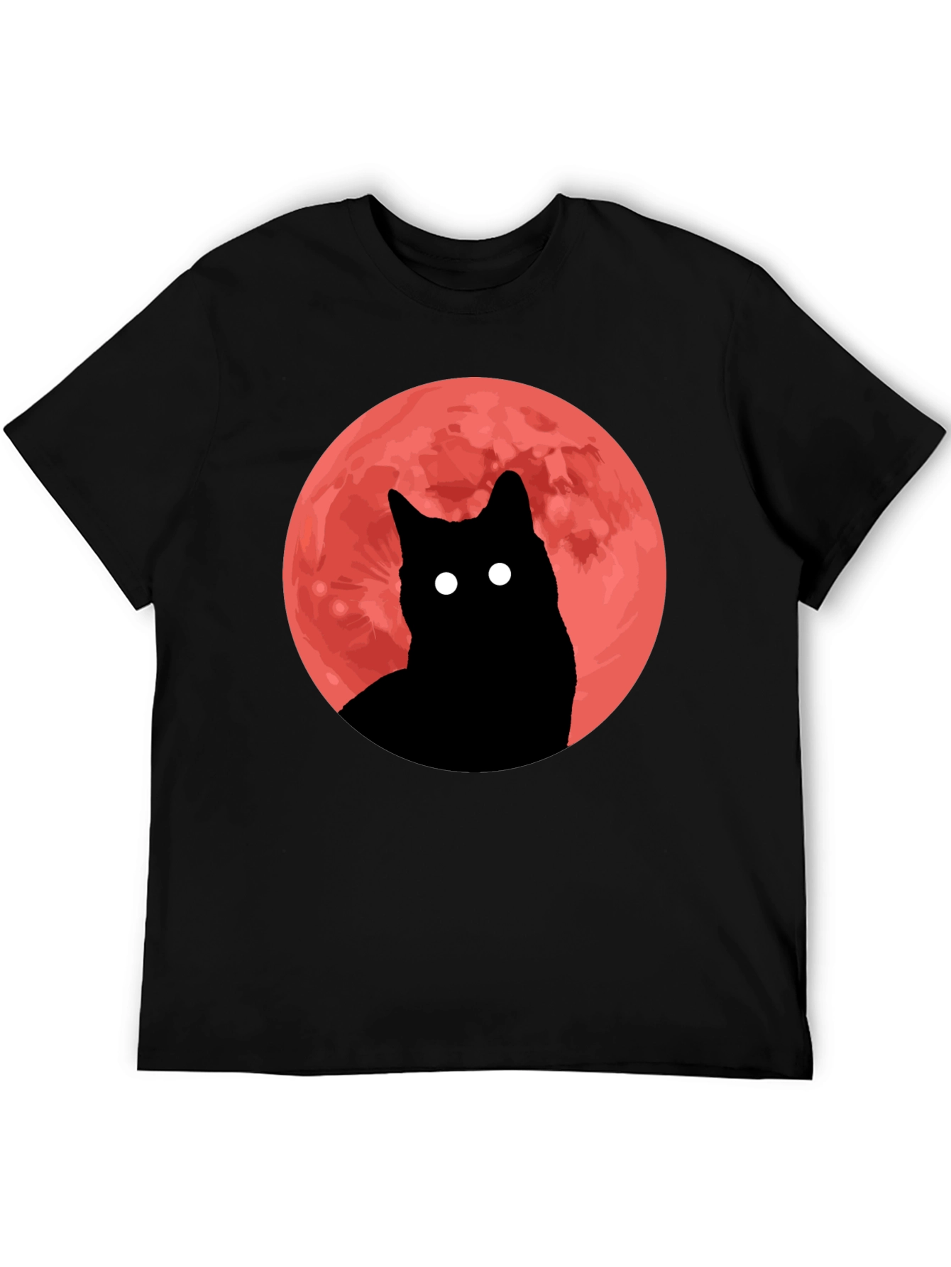 Black Cat Red Moon Graphic Tee