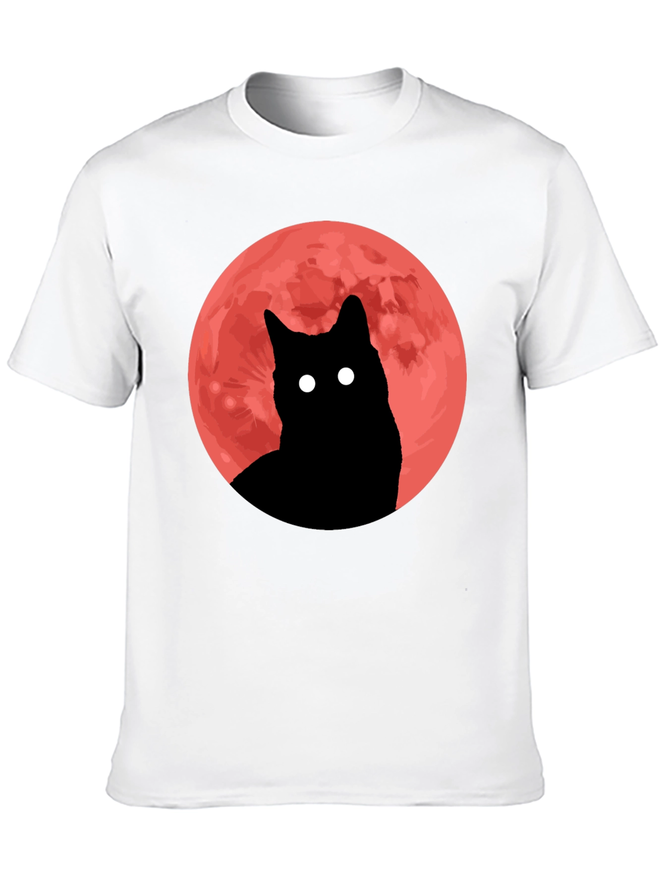 Black Cat Red Moon Graphic Tee