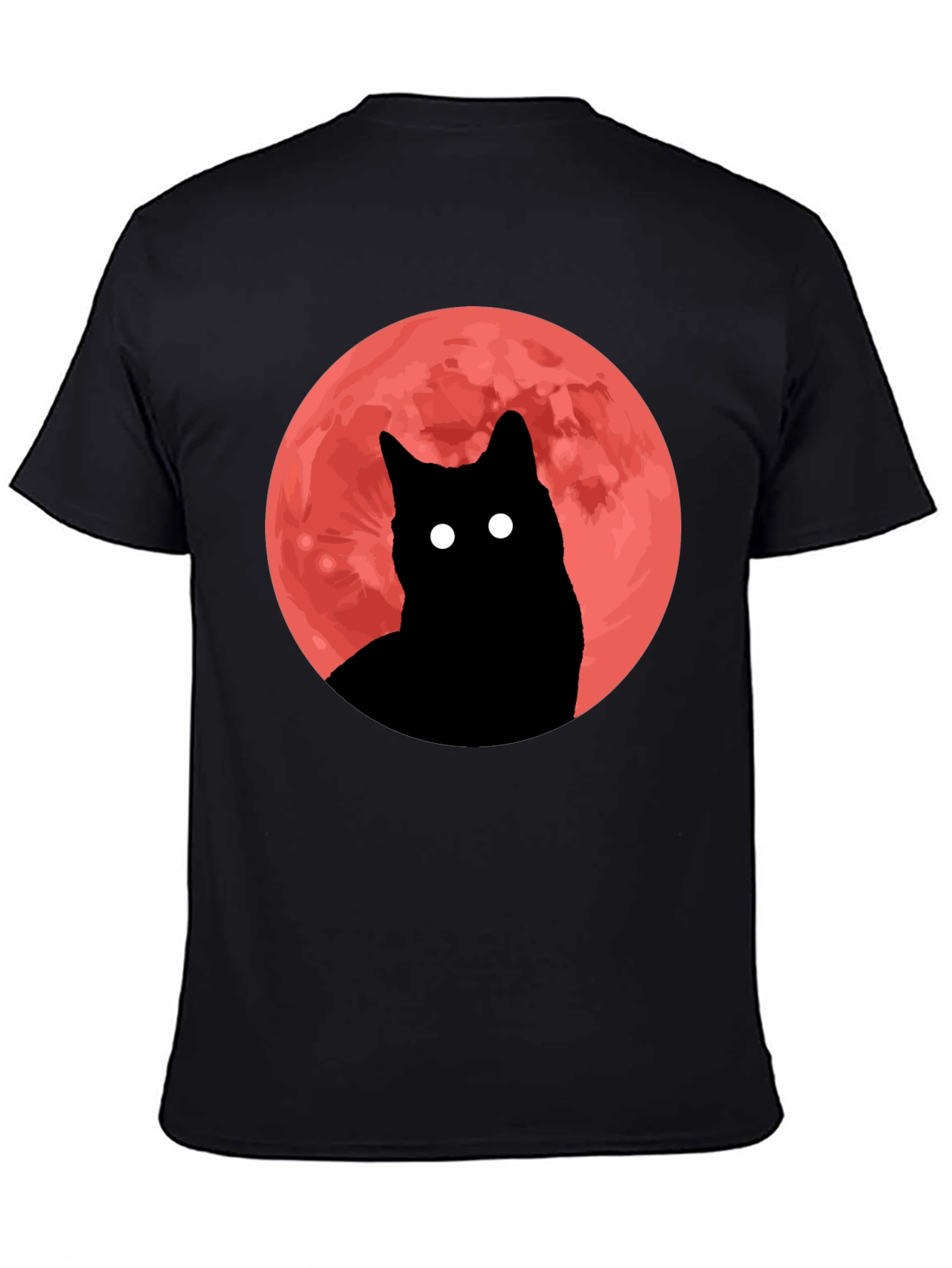 Black Cat Red Moon Graphic Tee
