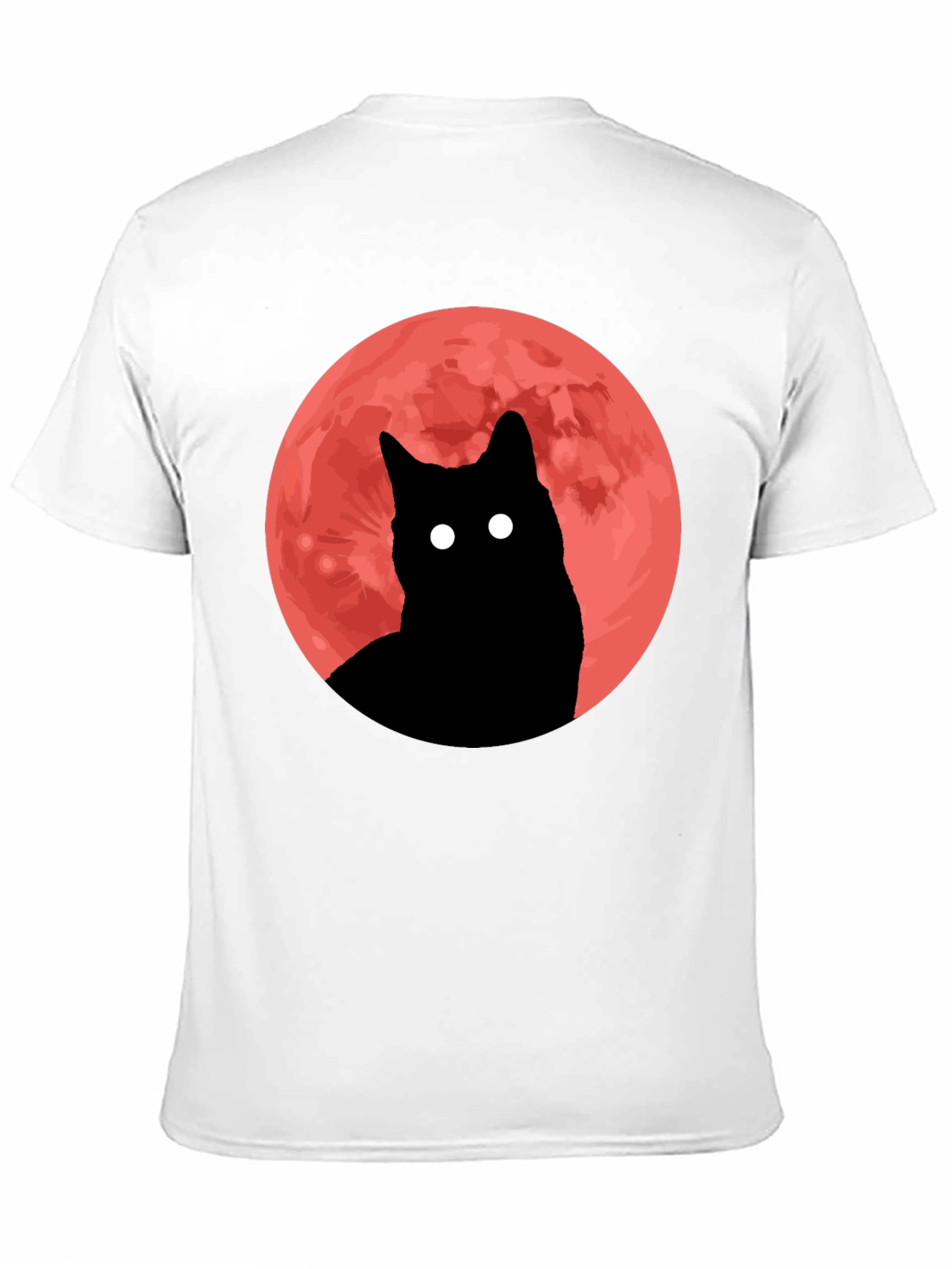Black Cat Red Moon Graphic Tee