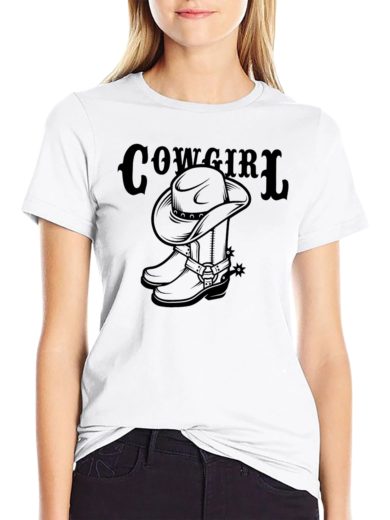Cowgirl Hat & Boots Graphic T-Shirt