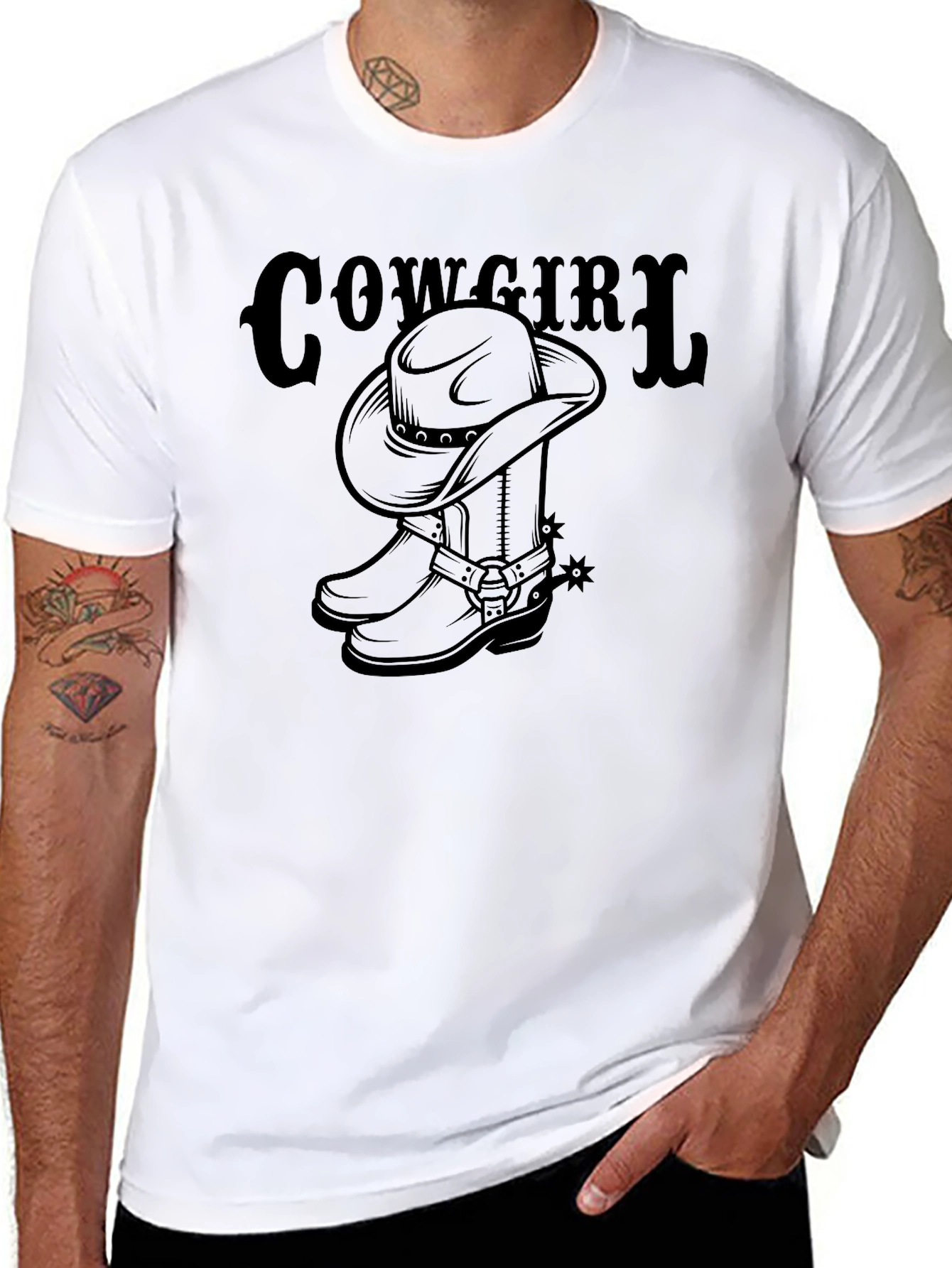 Cowgirl Hat & Boots Graphic T-Shirt