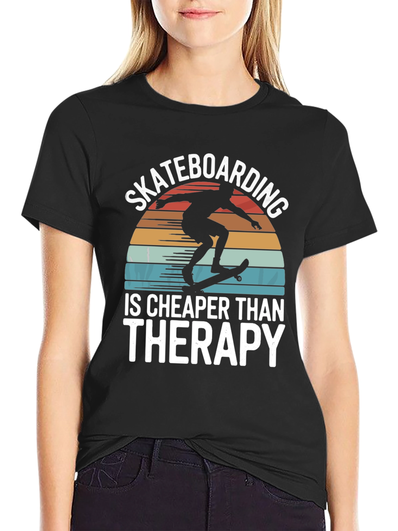 Skateboarding is Cheaper Than Therapy Graphic Tee