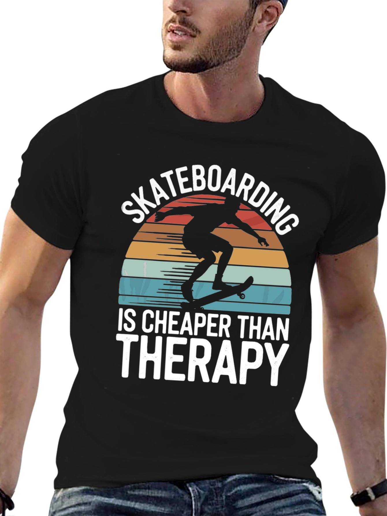 Skateboarding is Cheaper Than Therapy Graphic Tee