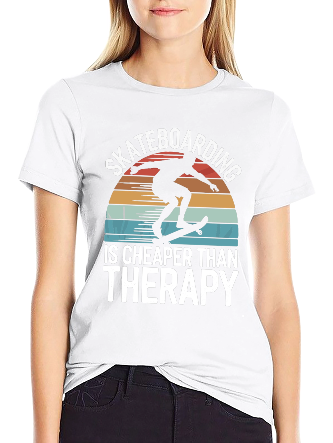 Skateboarding is Cheaper Than Therapy Graphic Tee