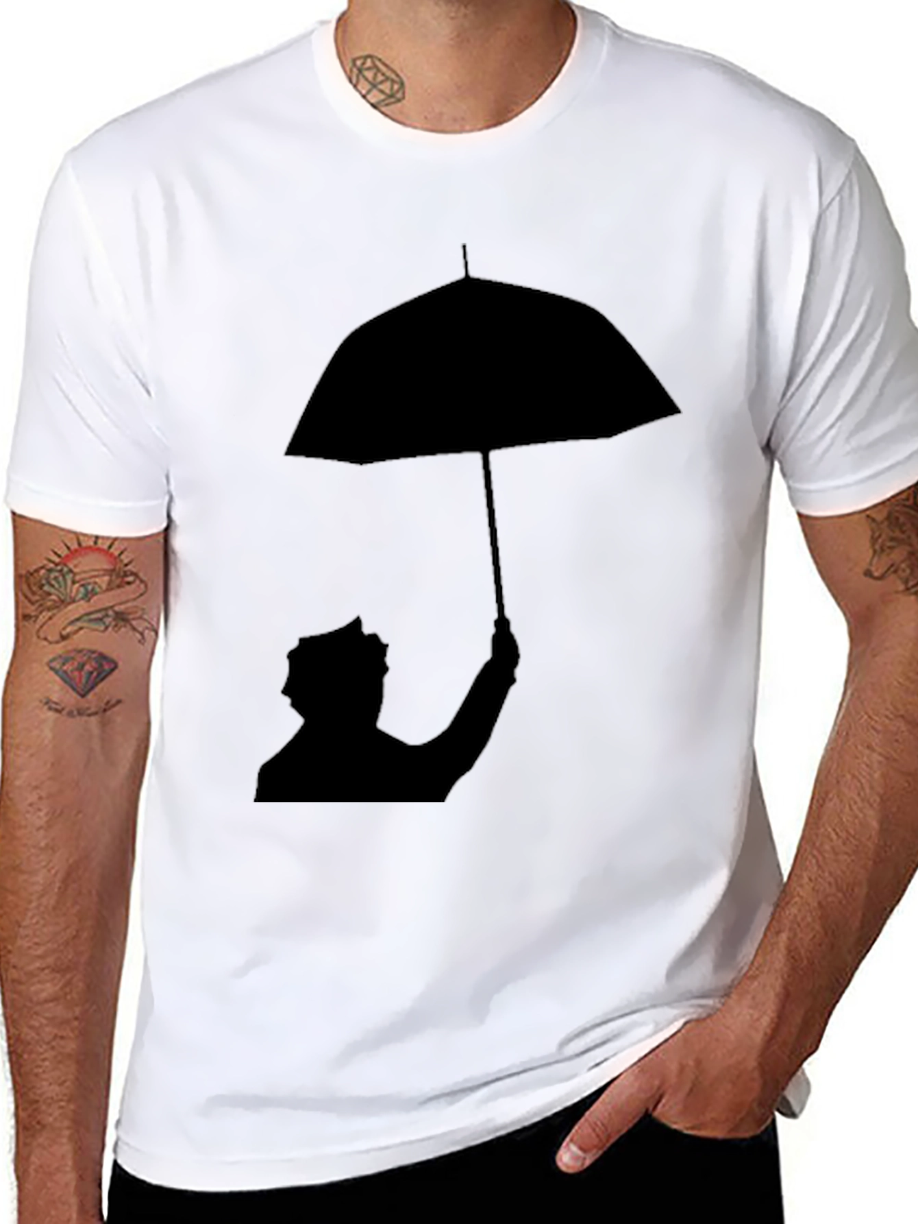 Umbrella Silhouette Graphic T-Shirt