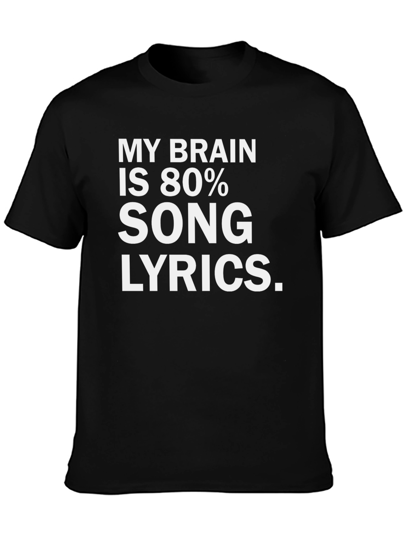 Song Lyrics Brain Tee - Novelty Graphic T-Shirt