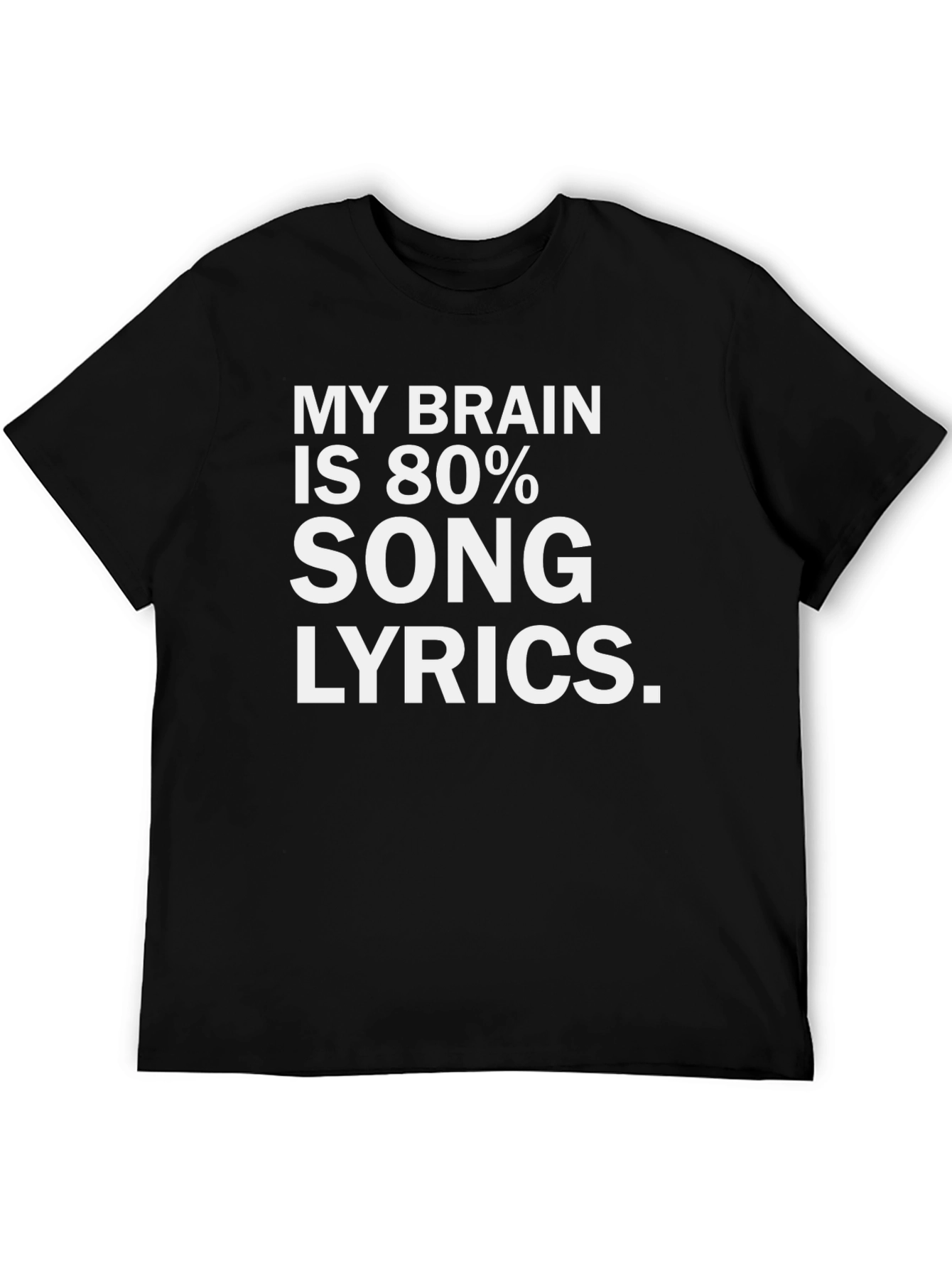 Song Lyrics Brain Tee - Novelty Graphic T-Shirt