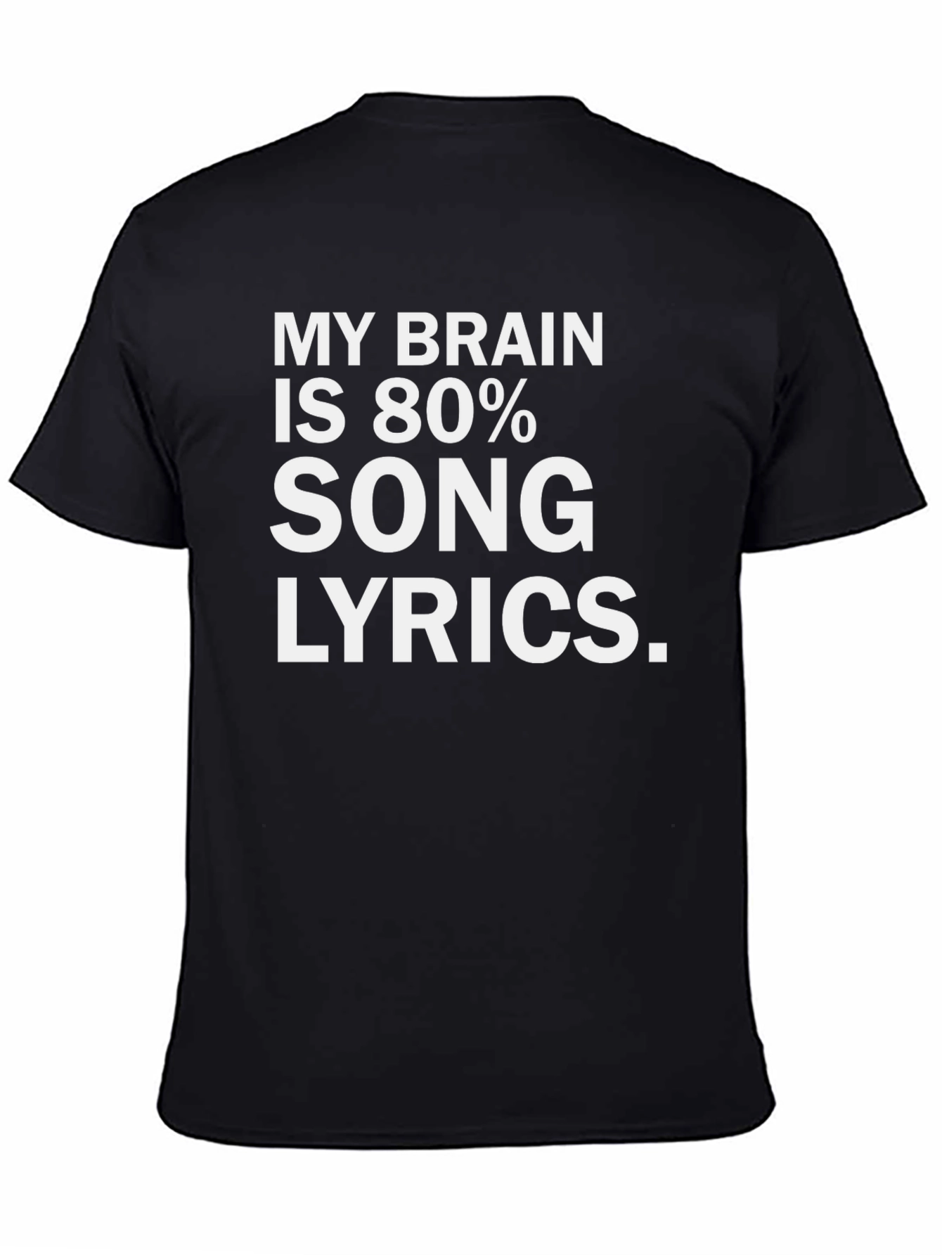 Song Lyrics Brain Tee - Novelty Graphic T-Shirt