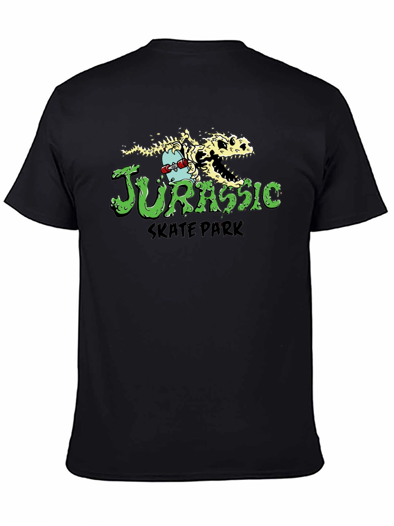 Jurassic Skate Park T-Shirt - Dinosaur Skeleton Skateboard Tee