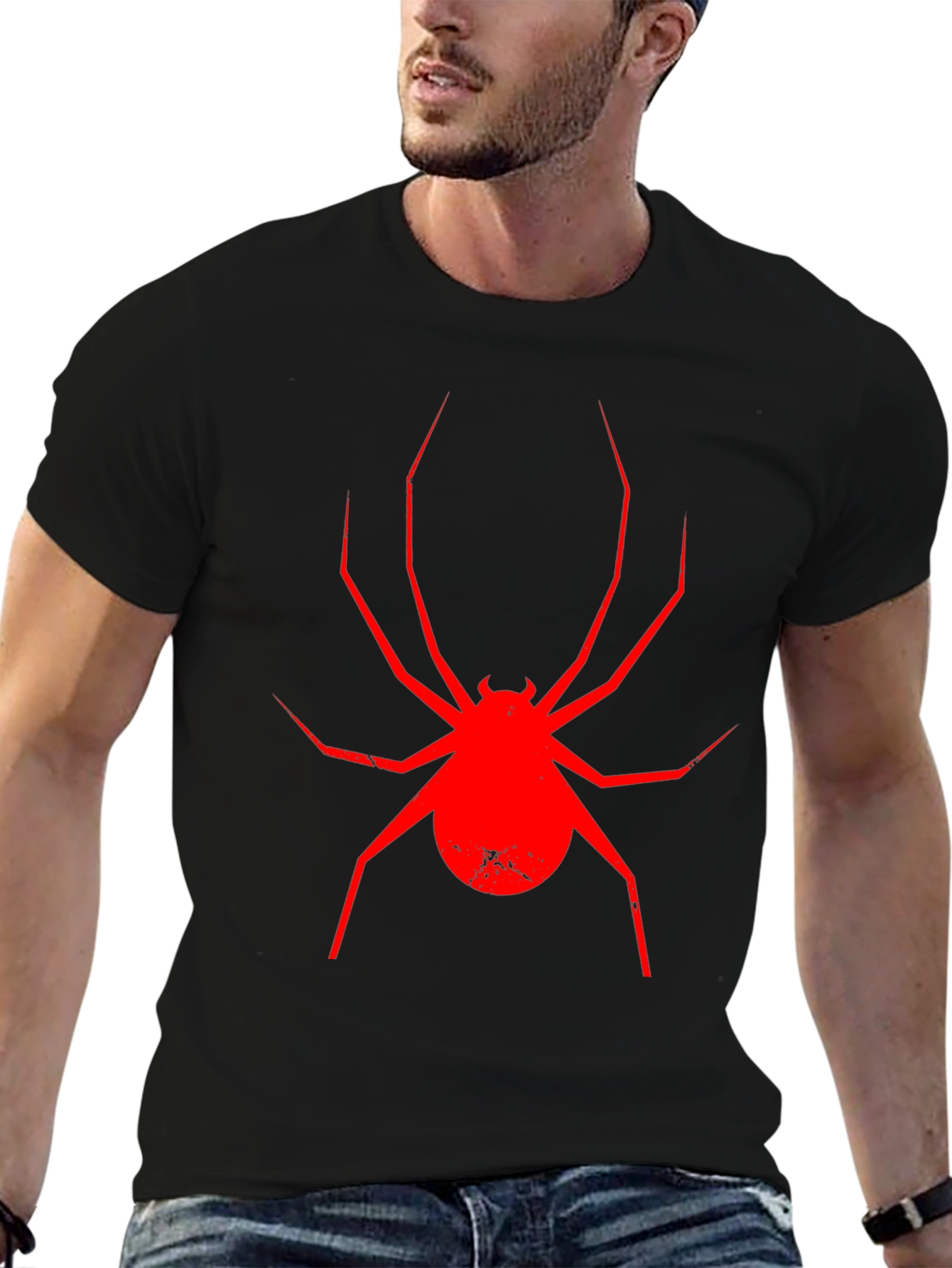 Red Spider Graphic Black T-Shirt
