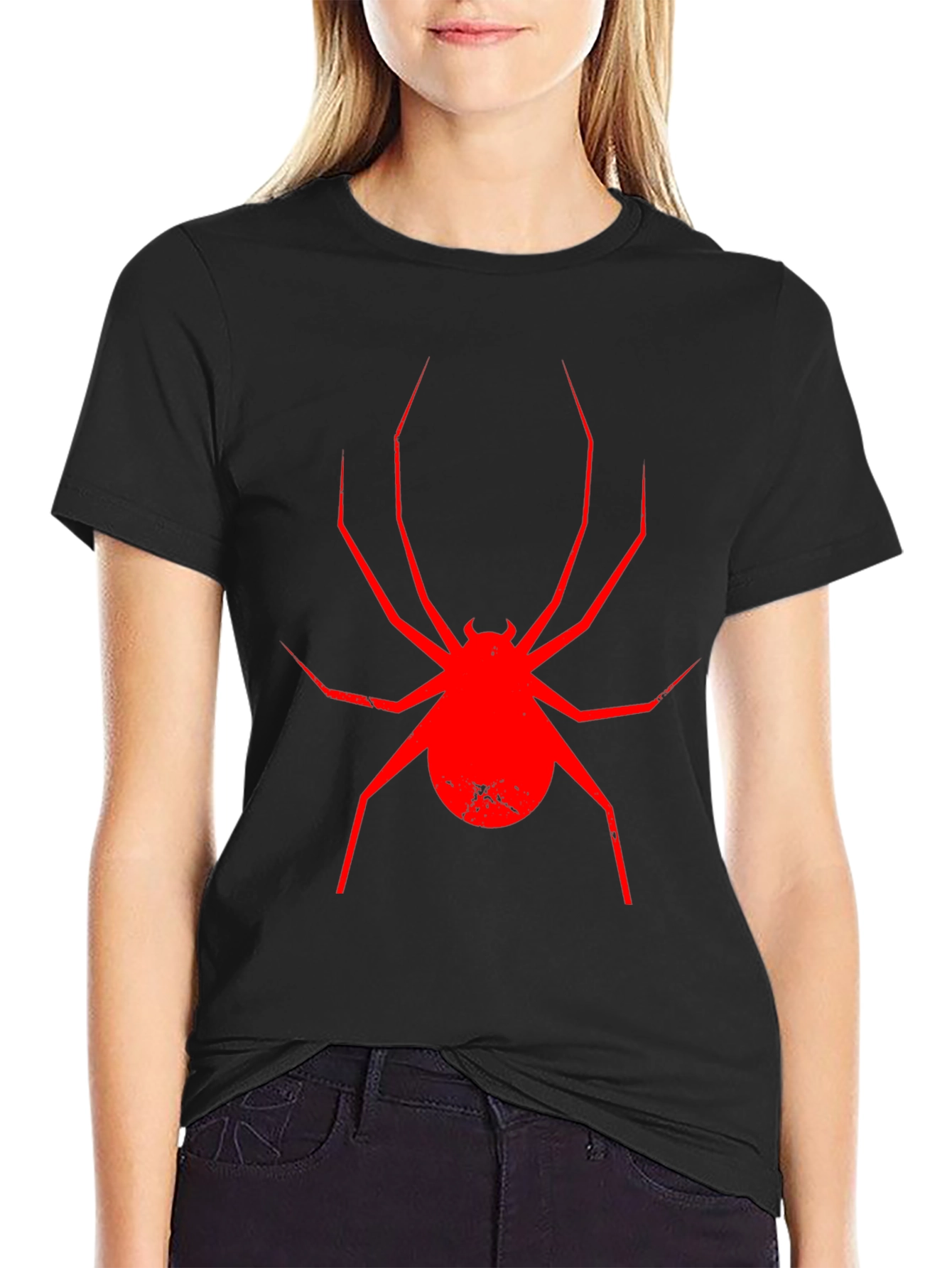 Red Spider Graphic Black T-Shirt