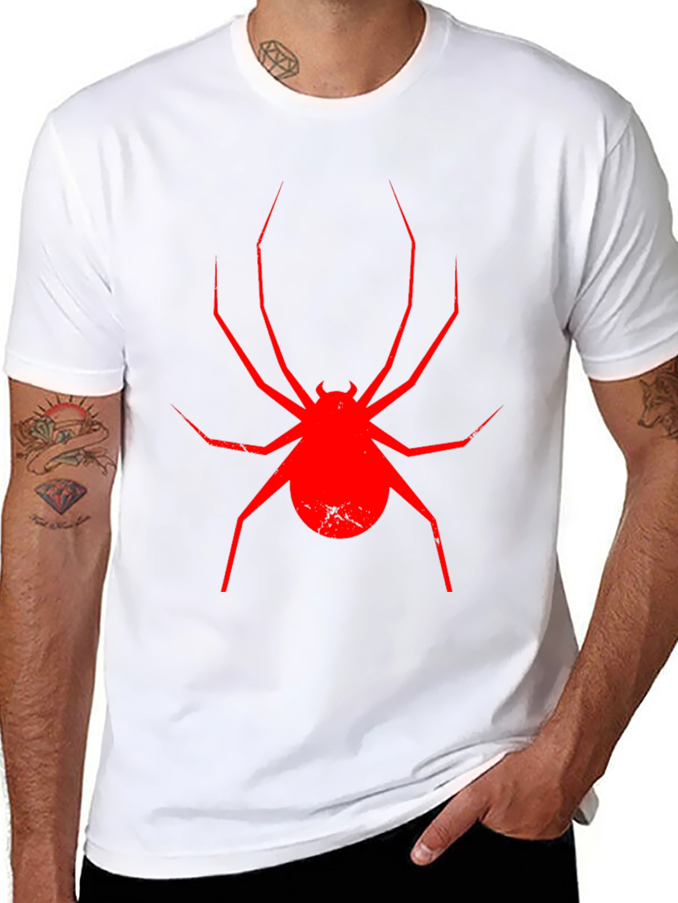 Red Spider Graphic Black T-Shirt
