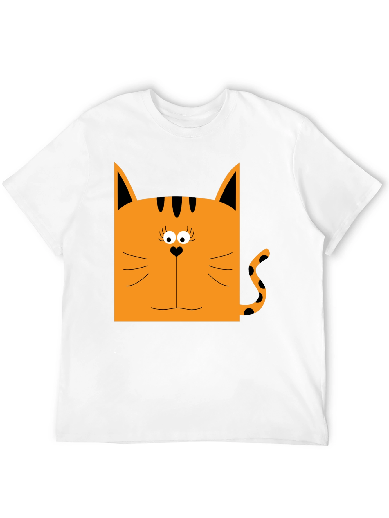 Funny Cat Graphic T-Shirt Black Cotton Tee