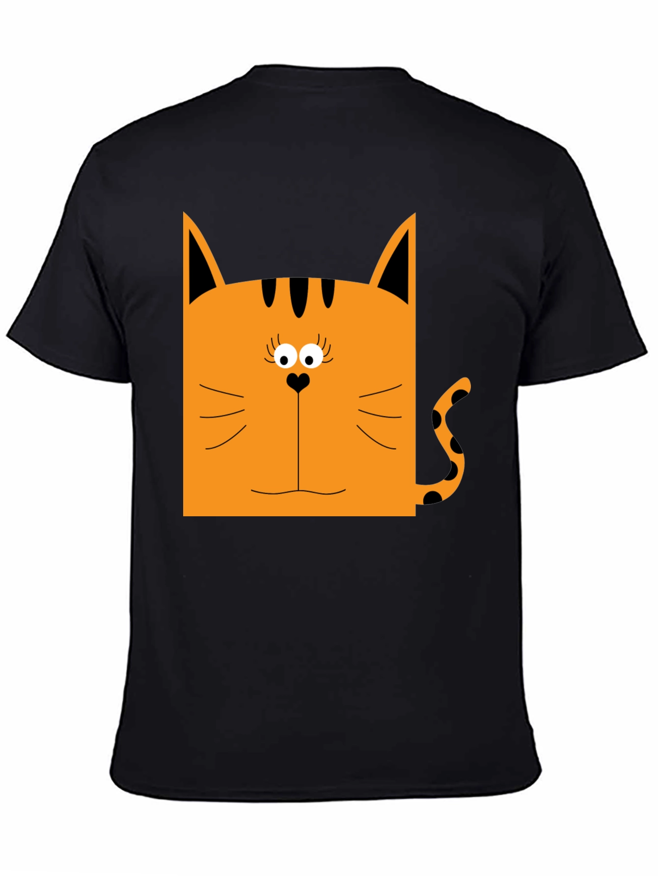 Funny Cat Graphic T-Shirt Black Cotton Tee