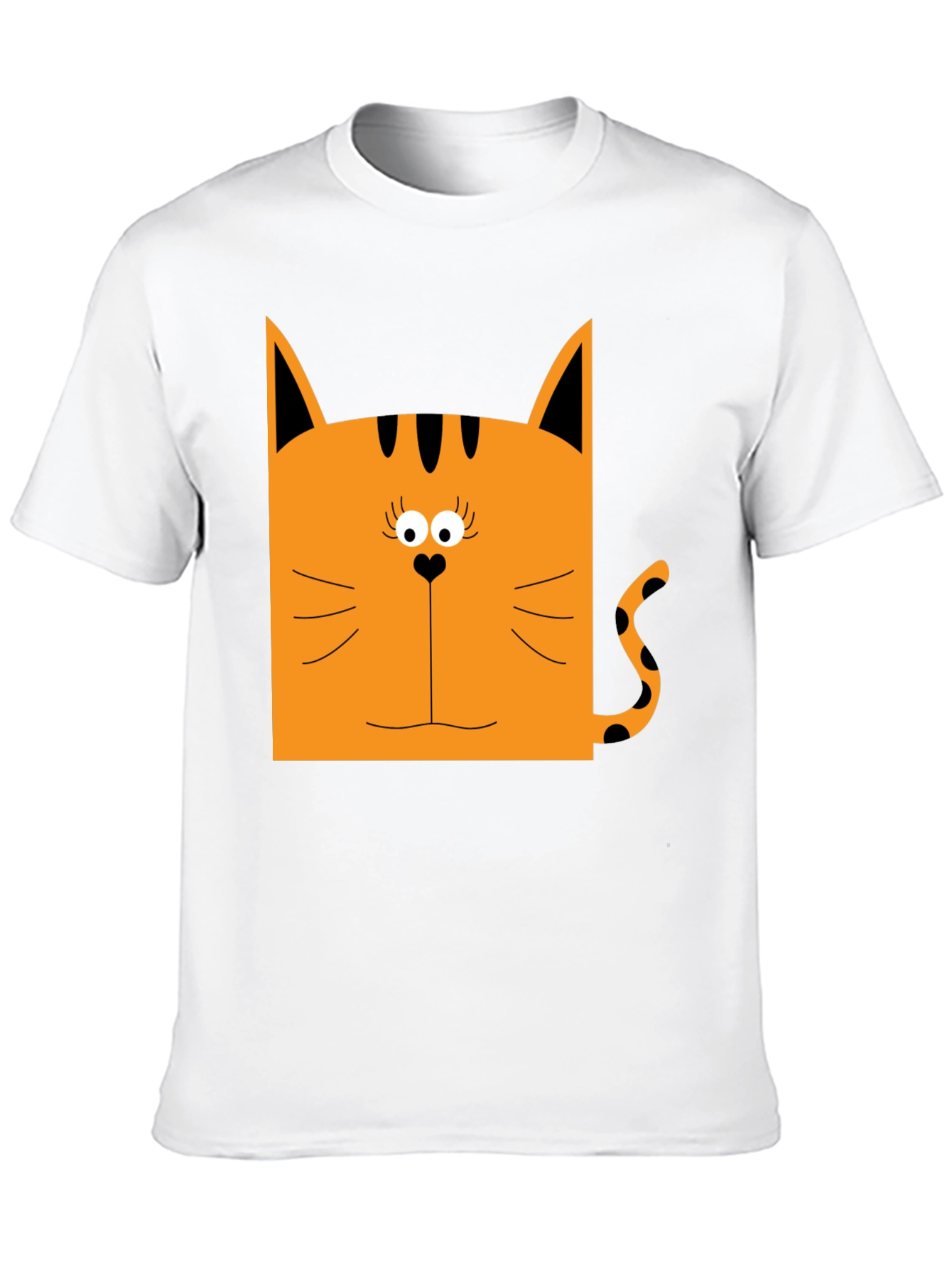 Funny Cat Graphic T-Shirt Black Cotton Tee