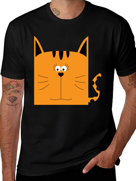 Funny Cat Graphic T-Shirt Black Cotton Tee
