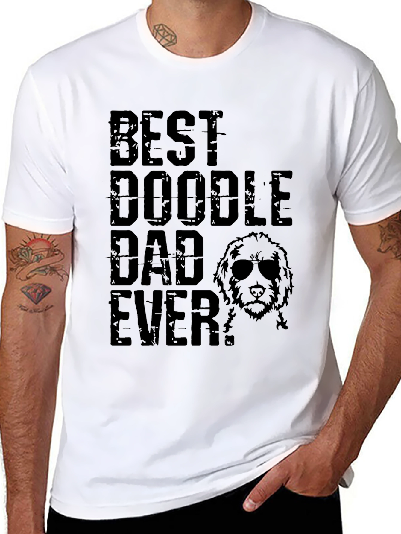Best Doodle Dad Ever Mens Black T-Shirt