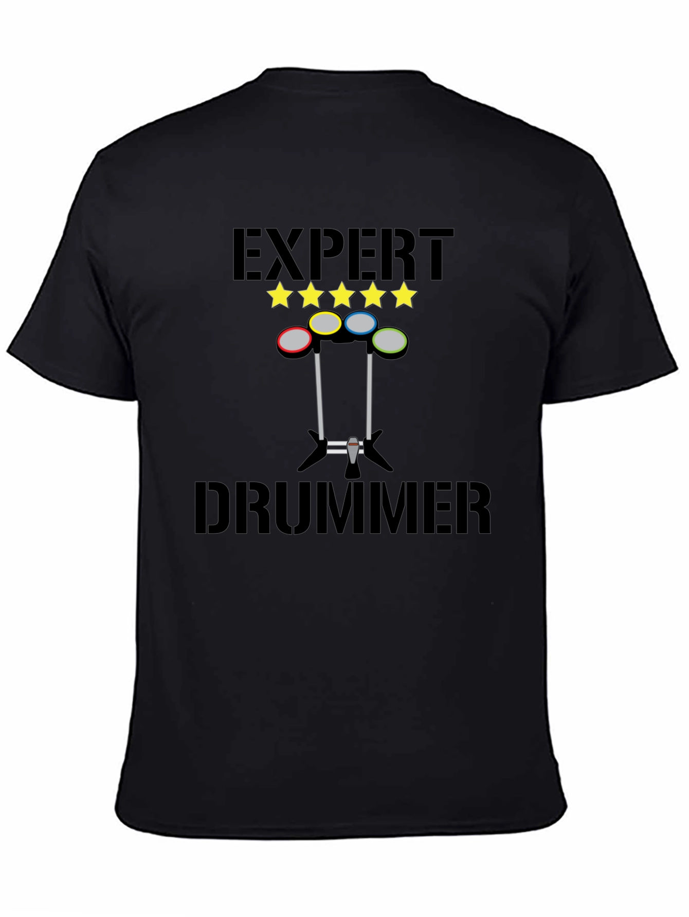 Expert Drummer Graphic T-Shirt - Black