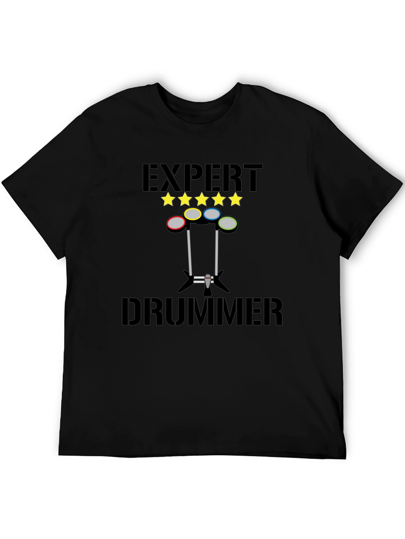 Expert Drummer Graphic T-Shirt - Black