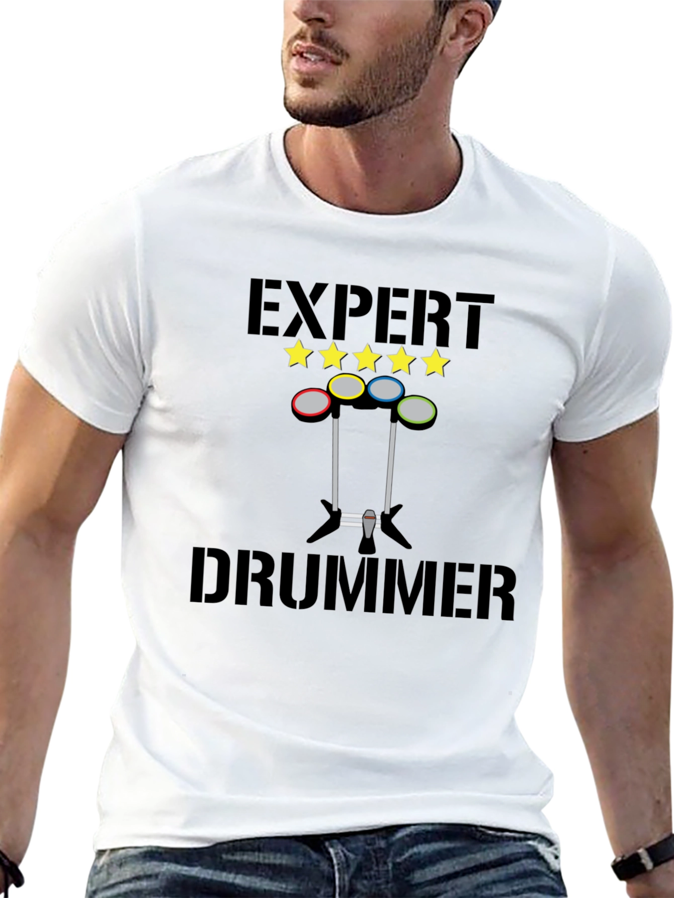 Expert Drummer Graphic T-Shirt - Black
