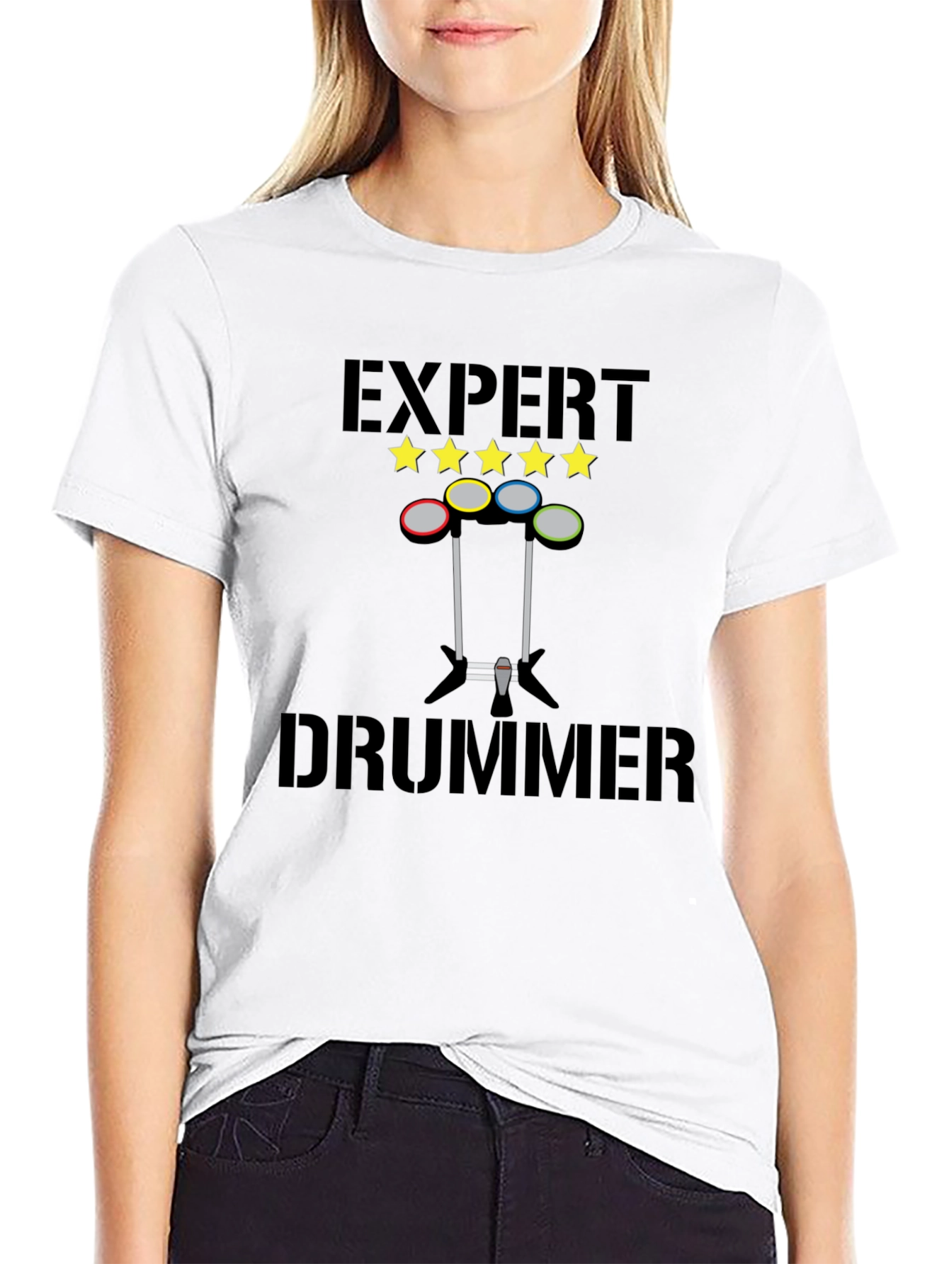 Expert Drummer Graphic T-Shirt - Black