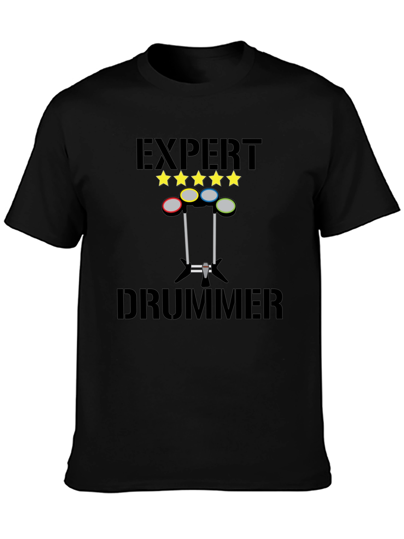 Expert Drummer Graphic T-Shirt - Black