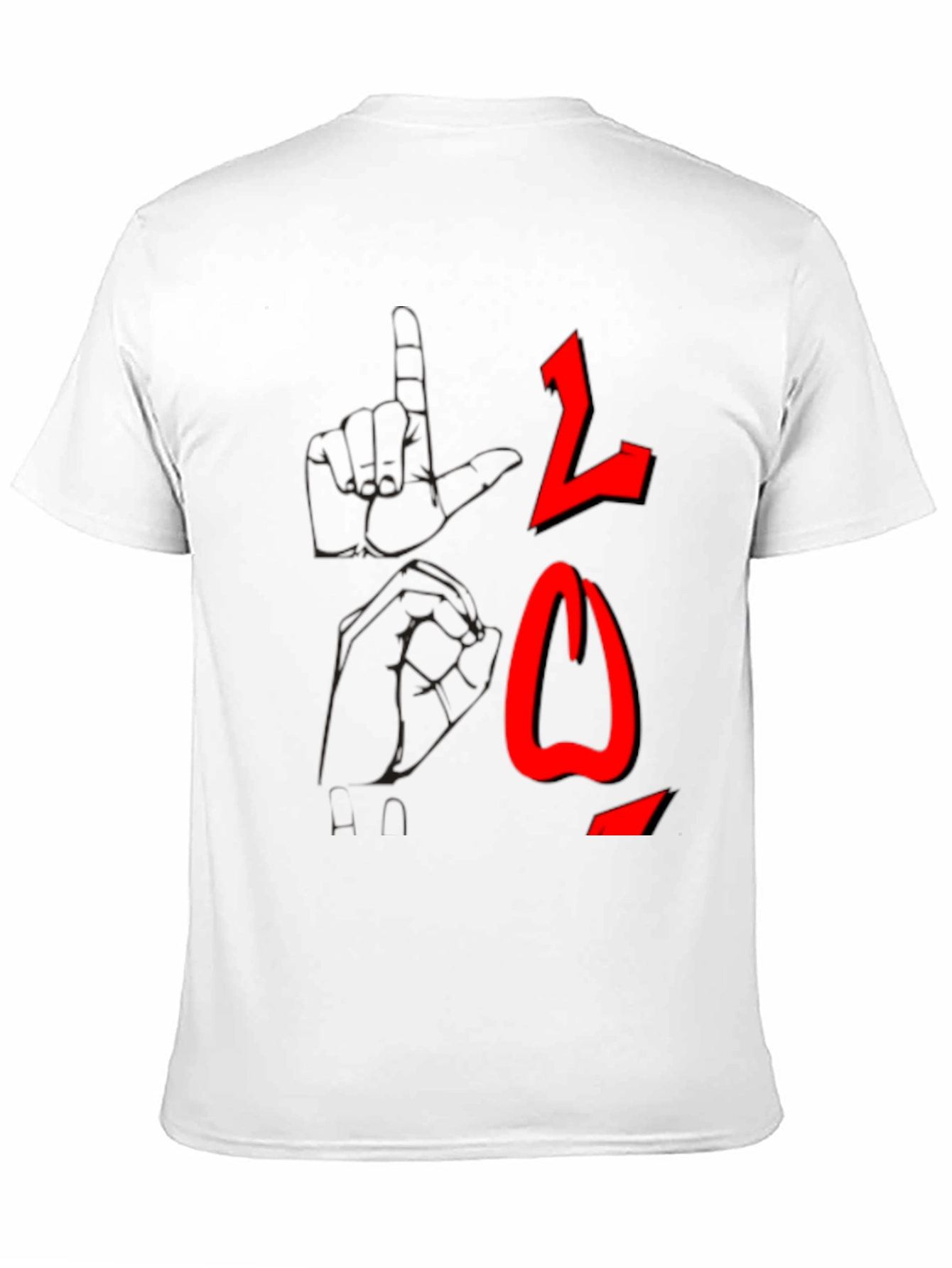 Black T-Shirt with Red Arabic Letter Graphic