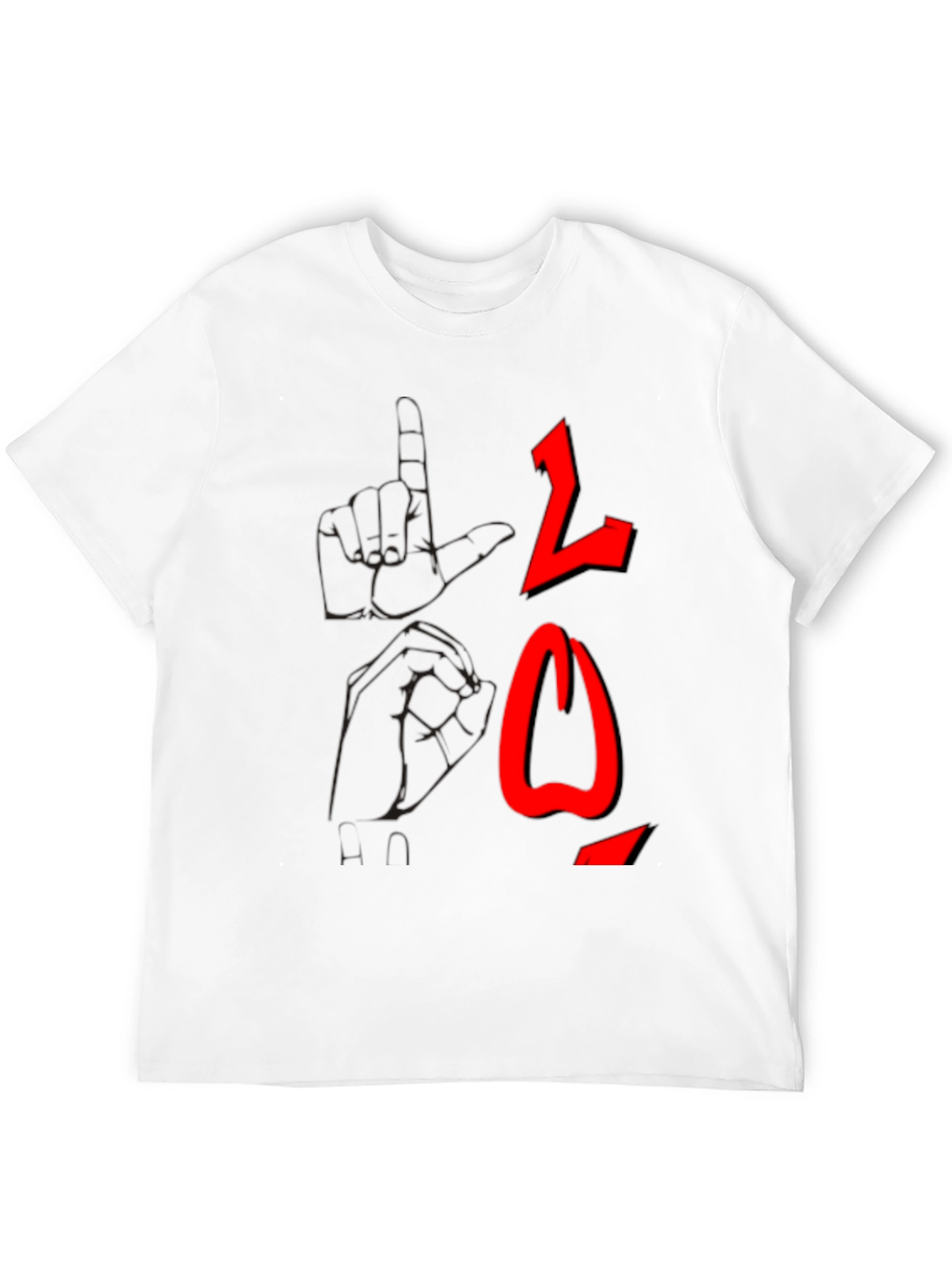 Black T-Shirt with Red Arabic Letter Graphic