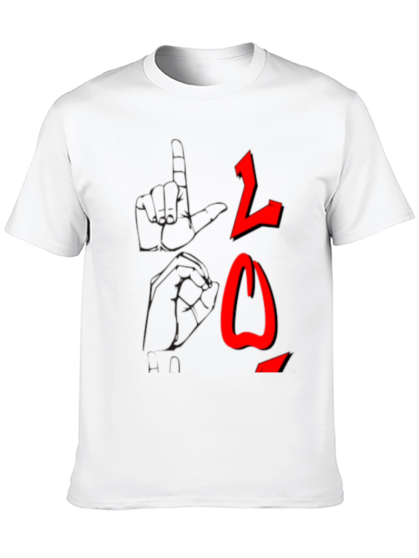 Black T-Shirt with Red Arabic Letter Graphic