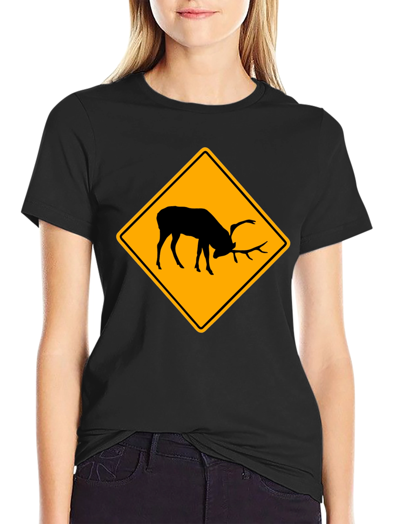 Elk Crossing Black T-Shirt - Wildlife Tee