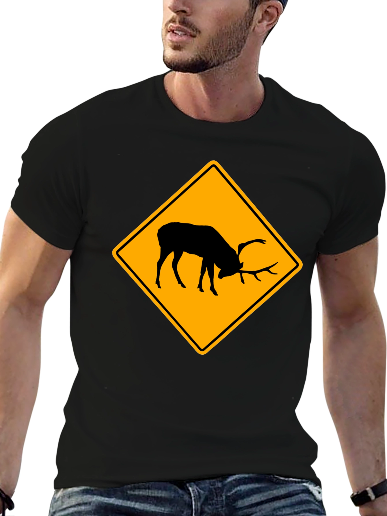 Elk Crossing Black T-Shirt - Wildlife Tee
